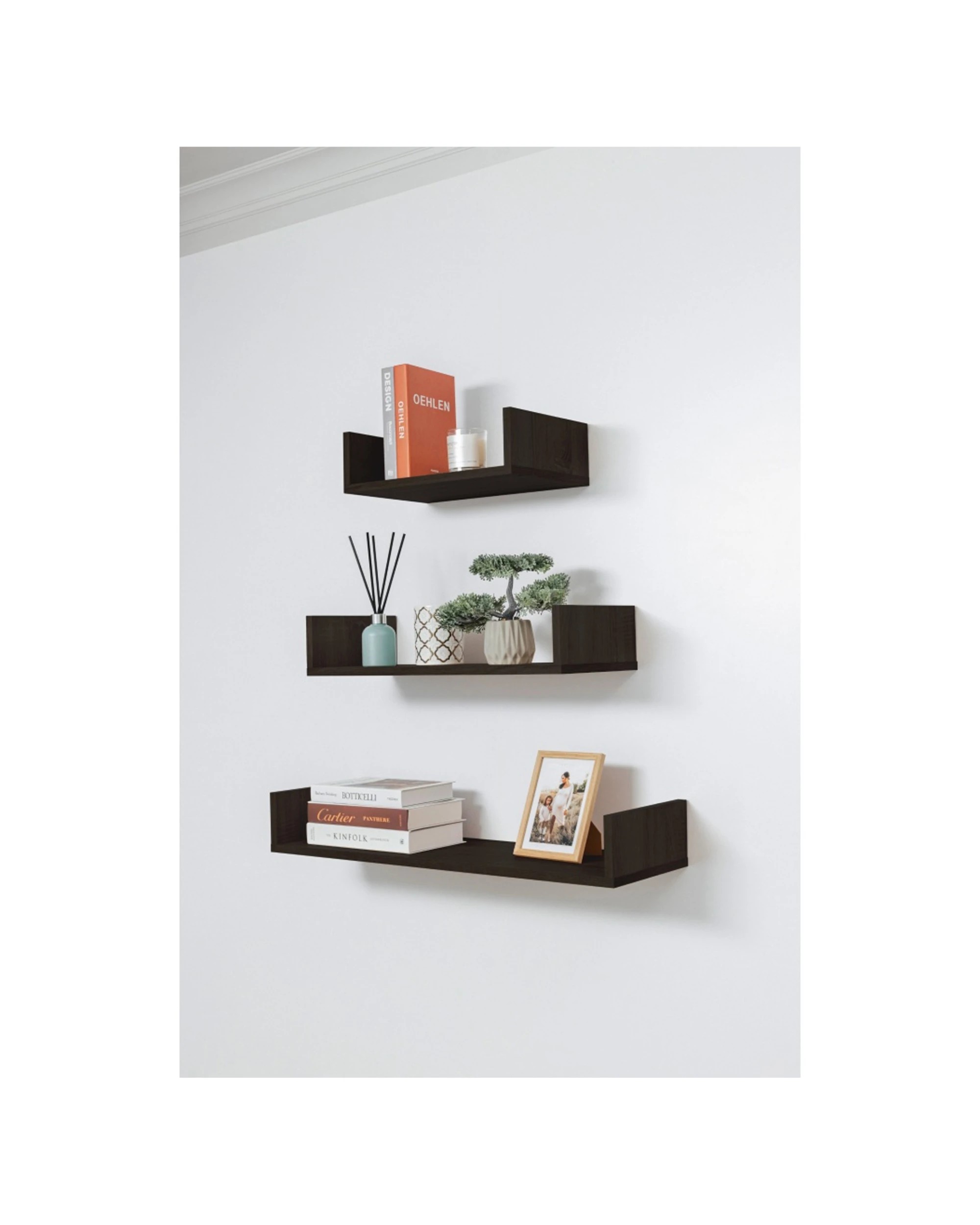 3 European Cabinetry Oslo Three Piece Shelf Set Decorative Display Nordic Ash - Brown, 3 of 3