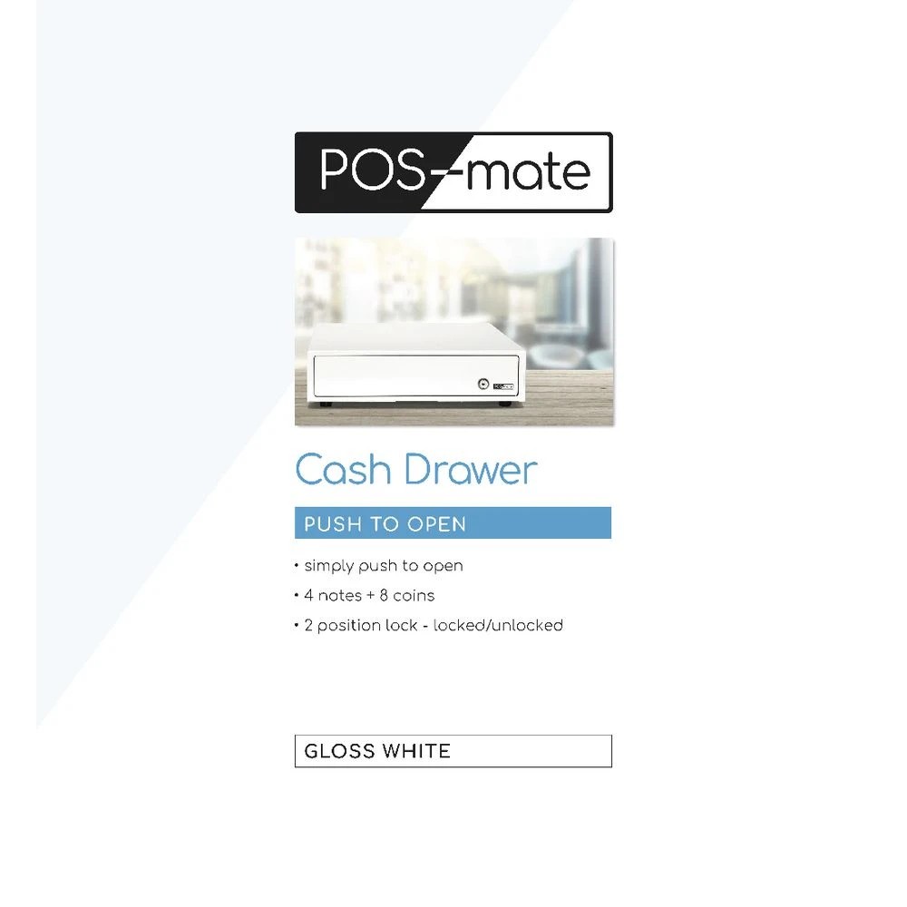 7 POS-mate Cash Drawer Push to Open Gloss White, 7 of 7