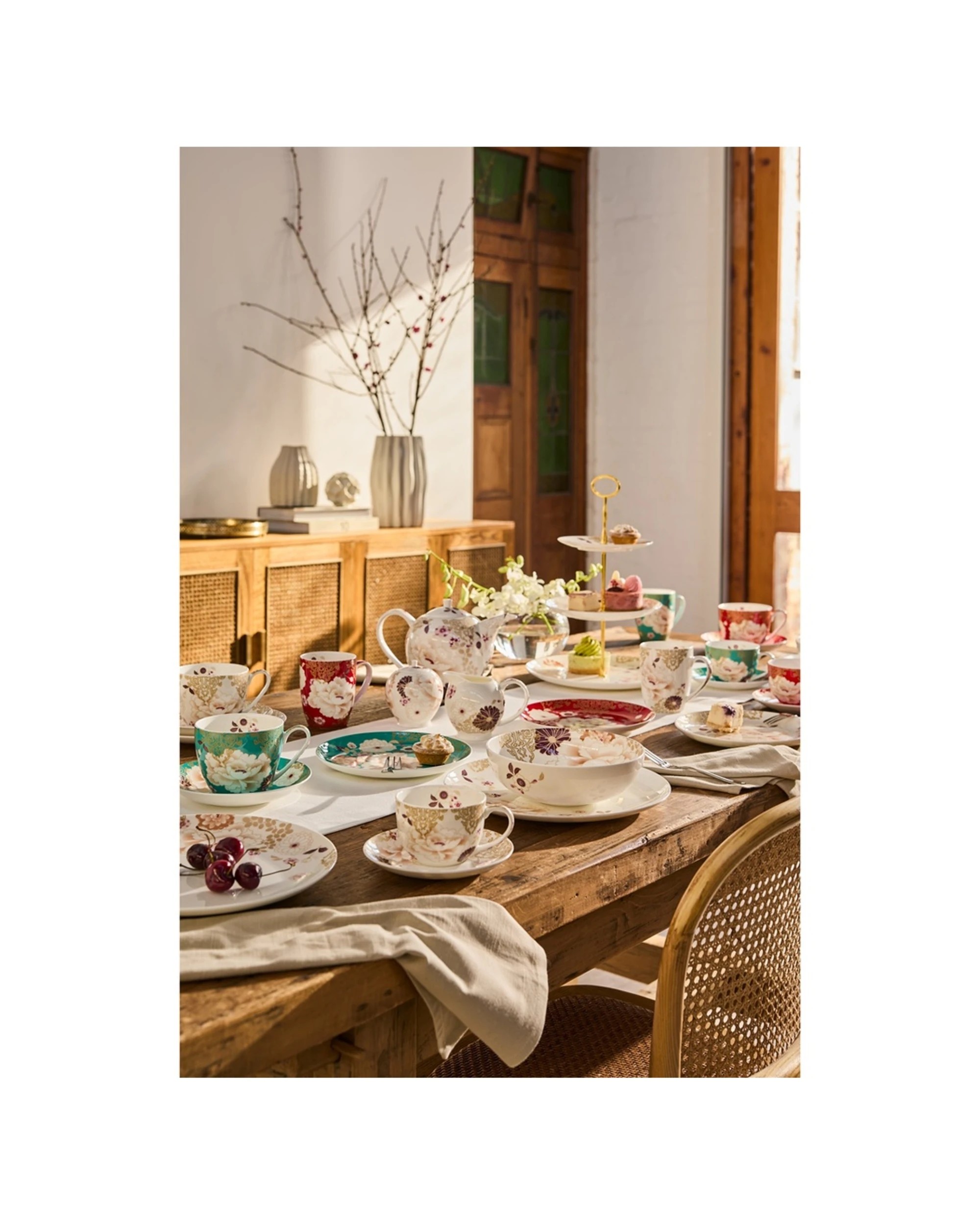 3 Maxwell And Williams Cup Saucer Kimono Fine Bone China Gift Boxed 480ml - White, 3 of 3