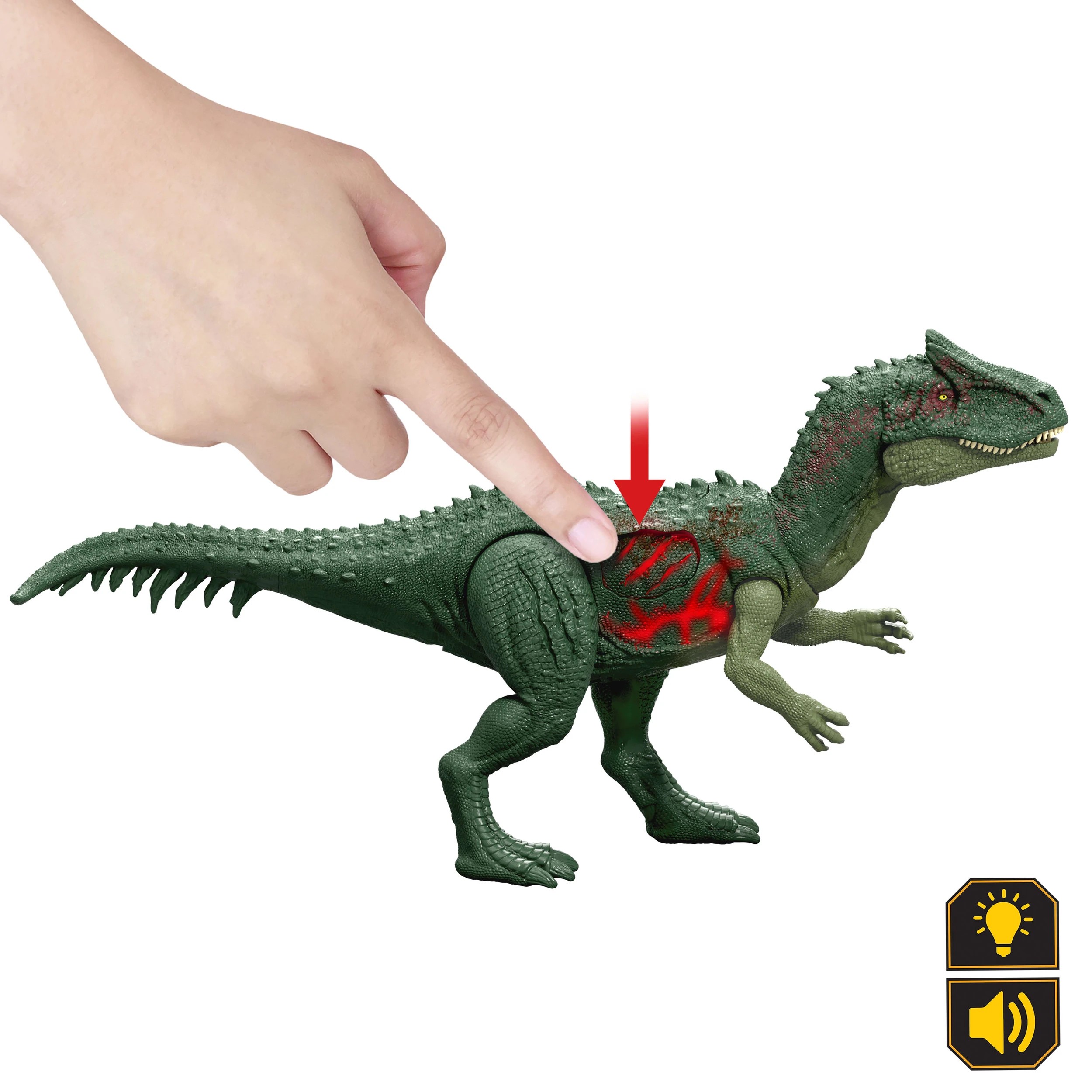 2 Jurassic World Rebirth Ultimate Damage Allosaurus Light Up Figure, 2 of 5