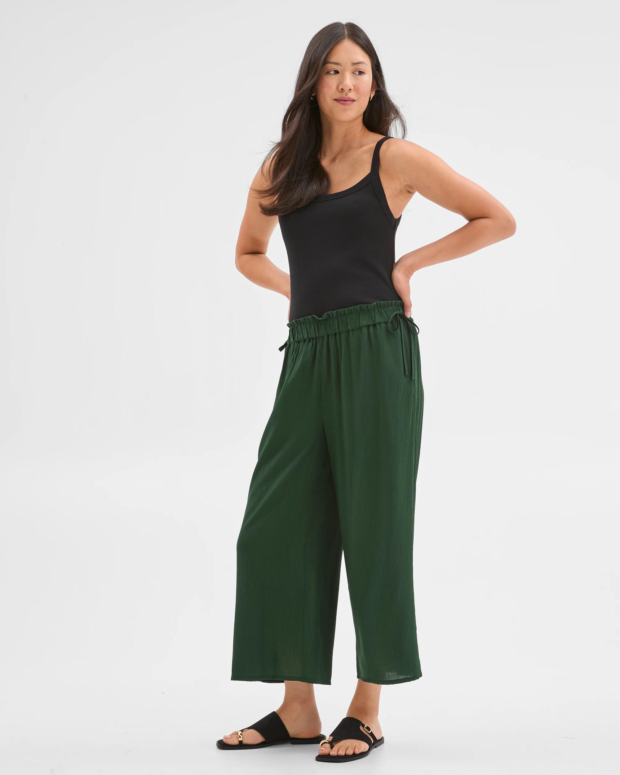 1 Target Woman Resort Harem Frill Wide Leg Crop Pants KOMBU, 1 of 7