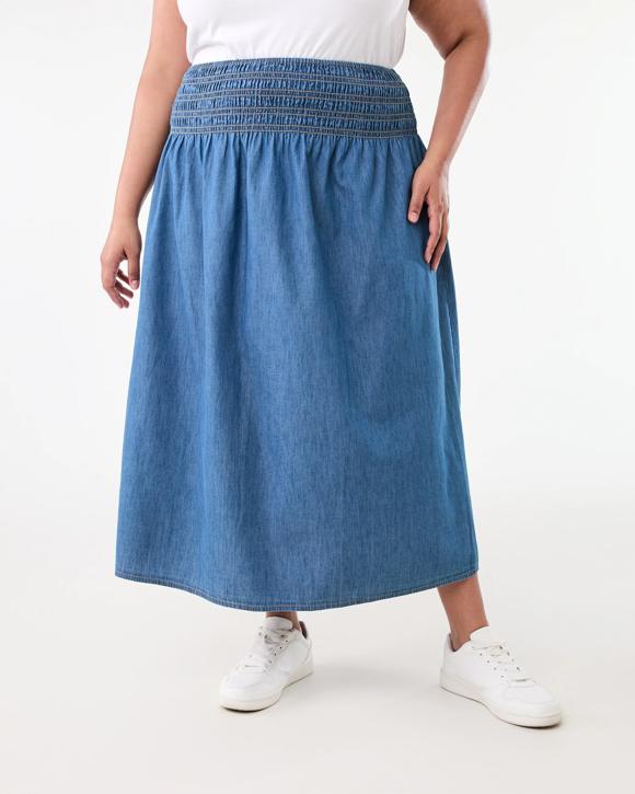 Curve Chambray Midi Skirt