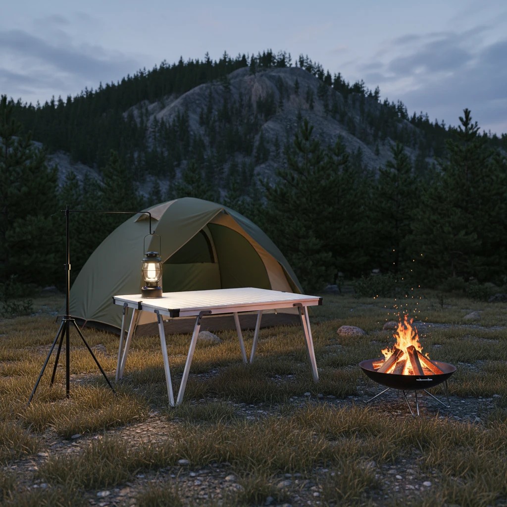 3 Costway Folding Camping Table Aluminum Picnic Table Roll-Up Desk w/Storage Bag - Silver, 3 of 4