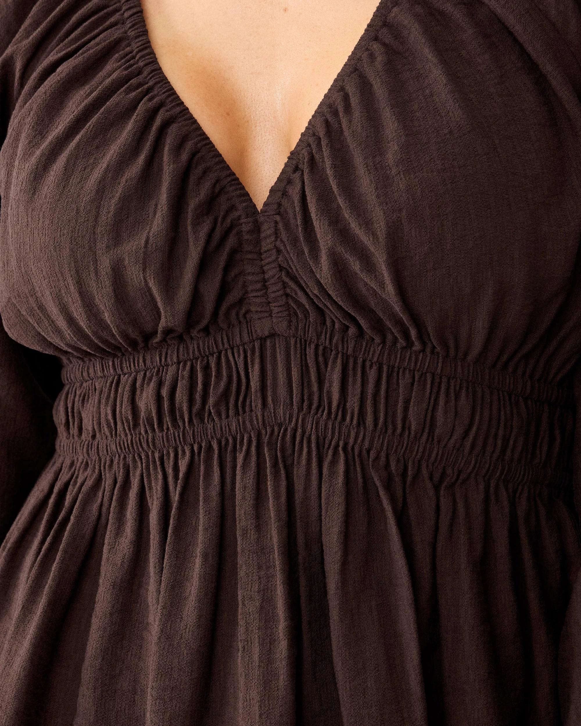 6 Long Sleeve Ruched Waist Top Cbean, 6 of 7
