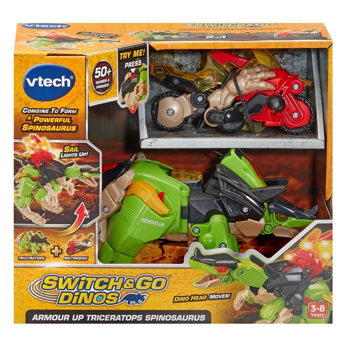 1 VTech Switch & Go Dinos Armour Up Triceratops Spinosaurus, 1 of 6