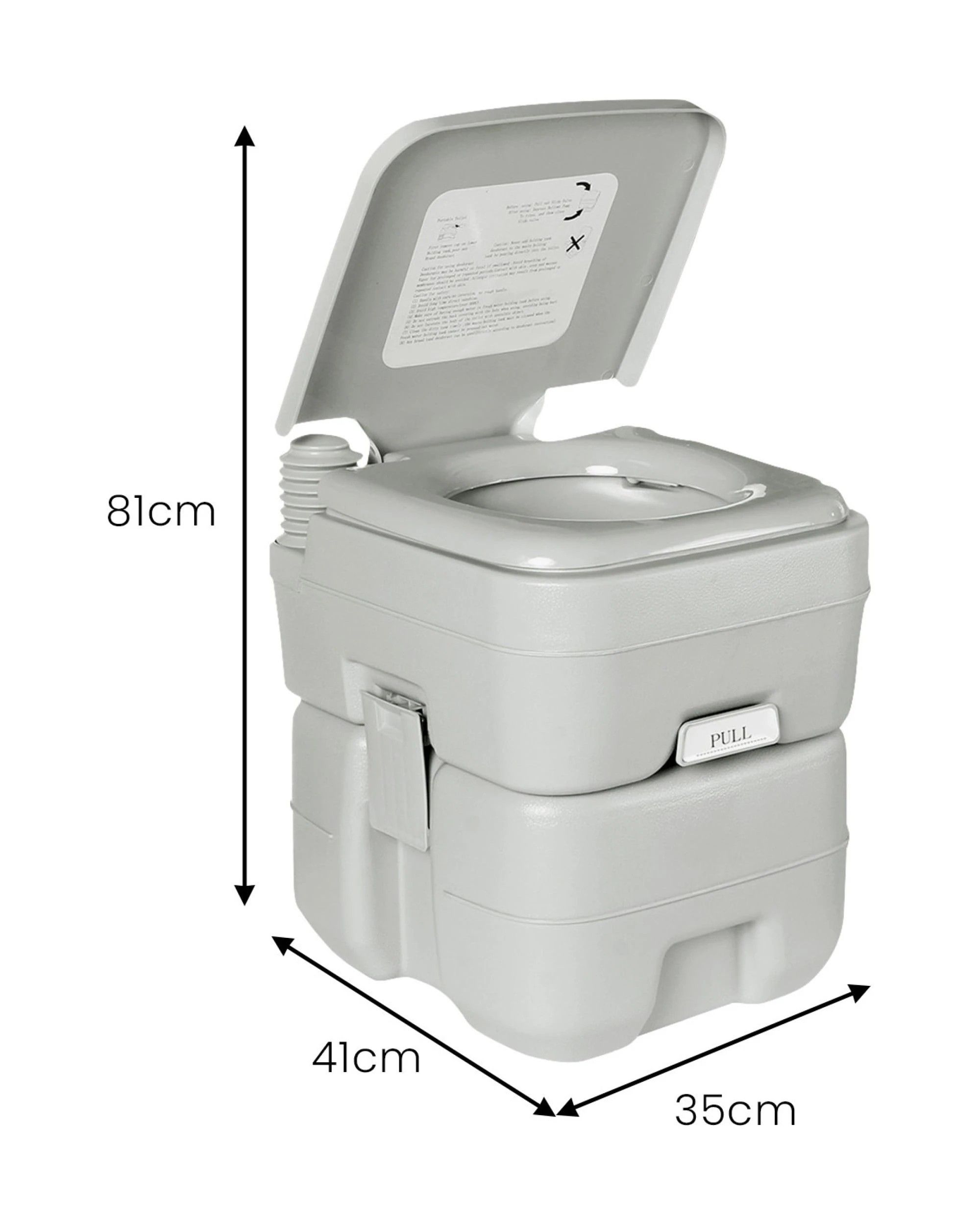 9 Wallaroo 20L Camping Portable Toilet Press Flush Pump - White, 9 of 10