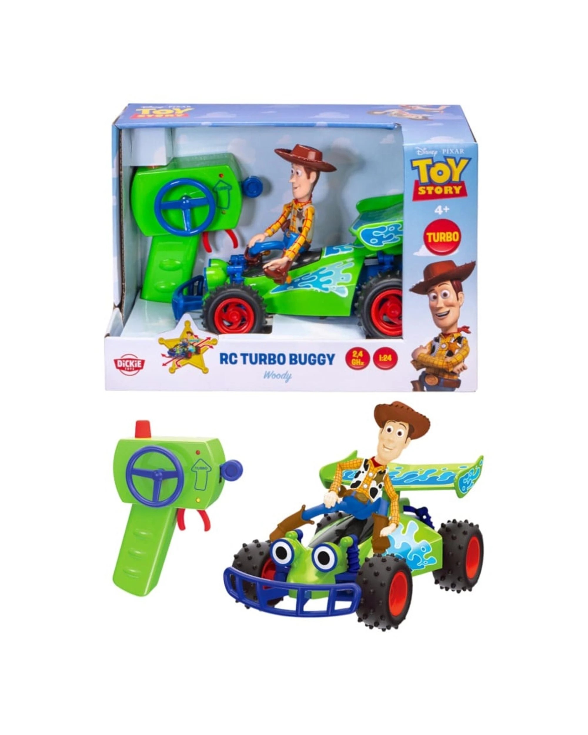1 Disney Pizar Toy Story RC Turbo Buggy 1:24 Scale Remote Control Vehicle with Woody, 1 of 7