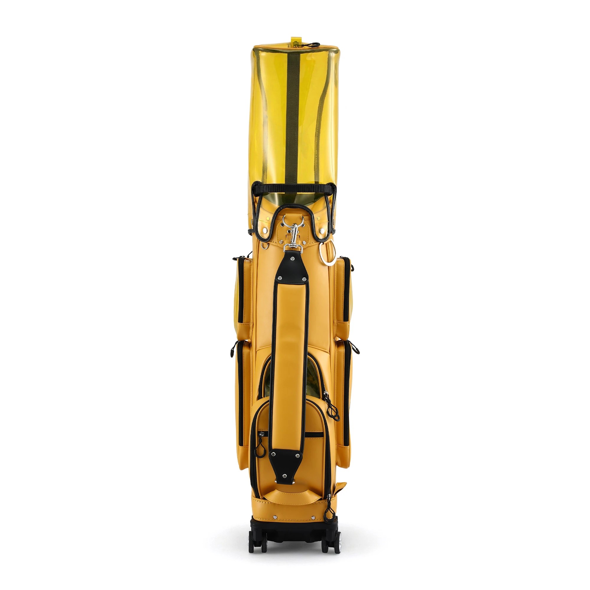 3 Everfit Golf Cart Bag Rolling Buggy Club Organiser Synthetic Leather - Yellow, 3 of 4
