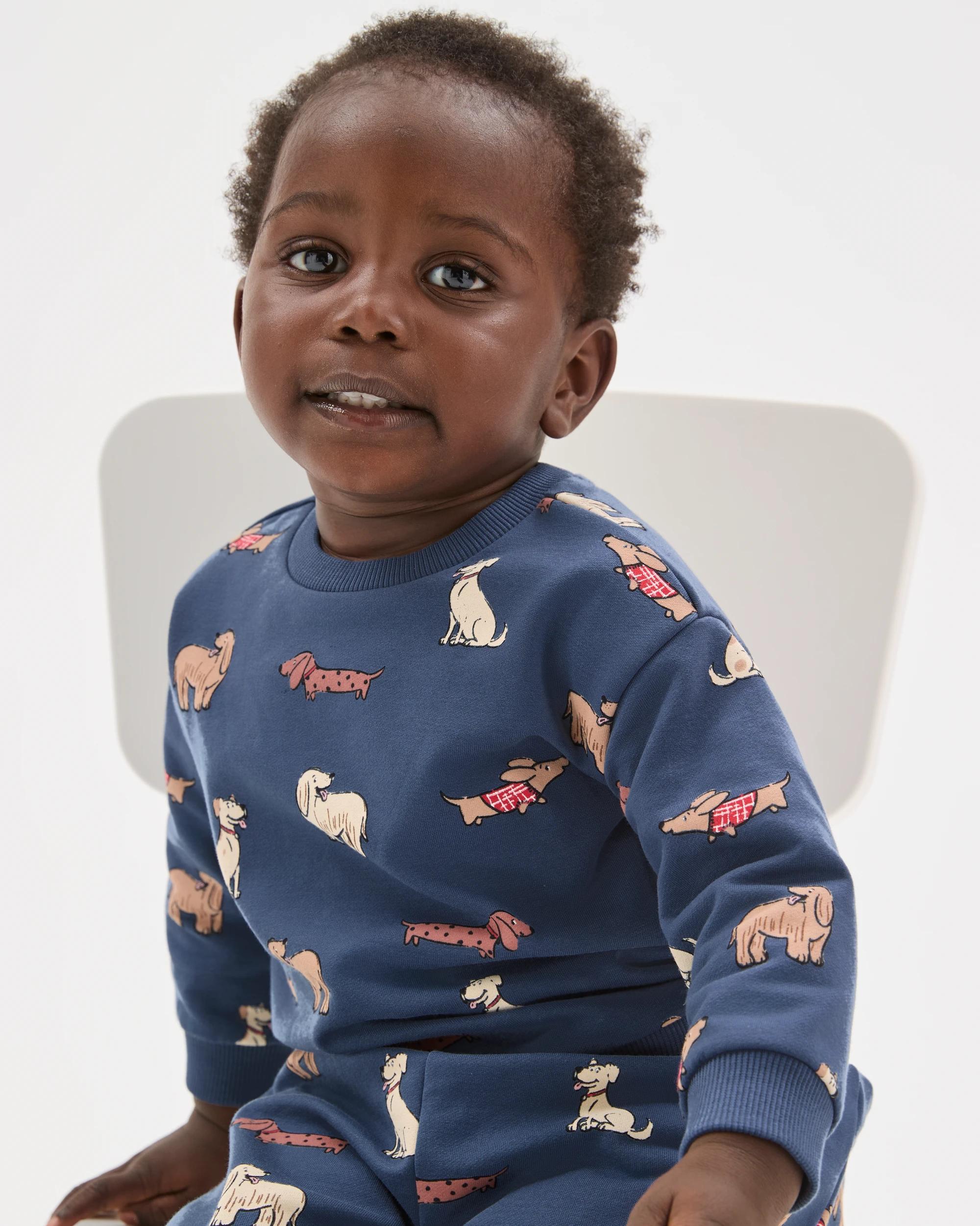 3 Target Baby Organic Cotton Fleece Jumper & Pants Set PUPPIES, 3 of 6