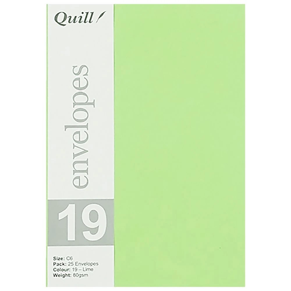4 Quill C6 Envelopes Lime 25 Pack, 4 of 8
