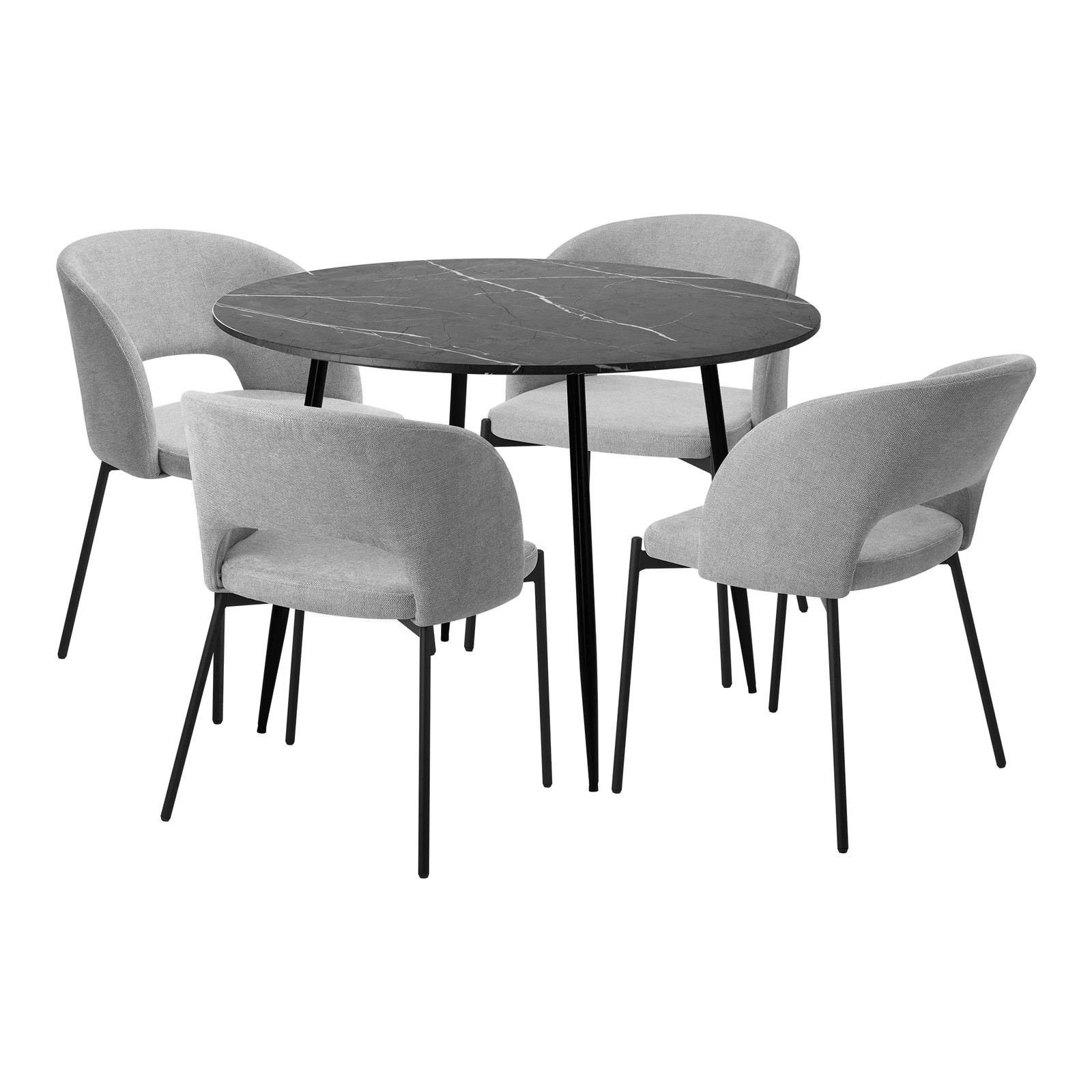 10 Oikiture 110cm Round Dining Table With 4pcs Dining Chairs Fabric Metal Legs
 - Multi, 10 of 10