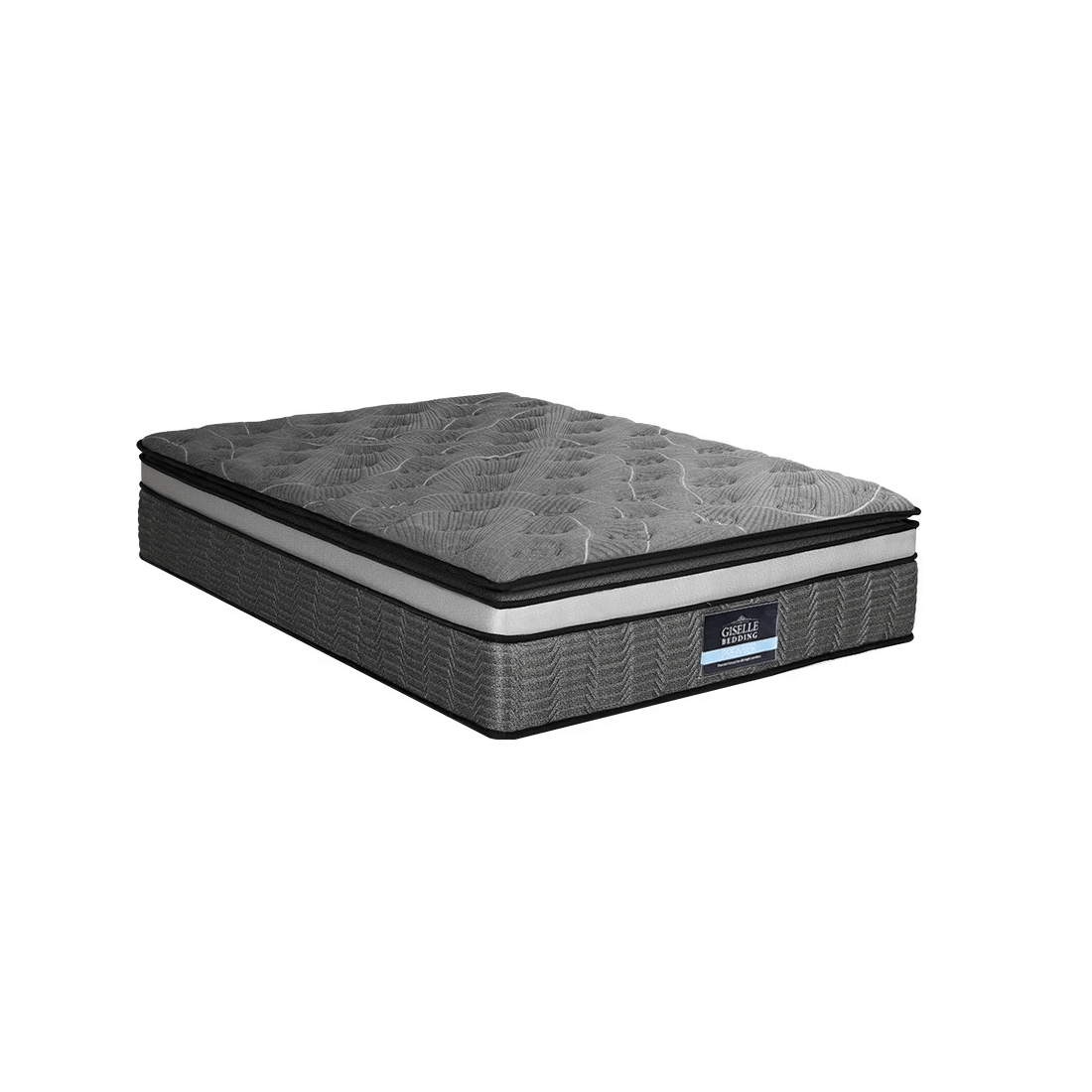 1 Giselle Bedding 34cm Mattress Double Layer Pocket Spring King - Black, 1 of 7