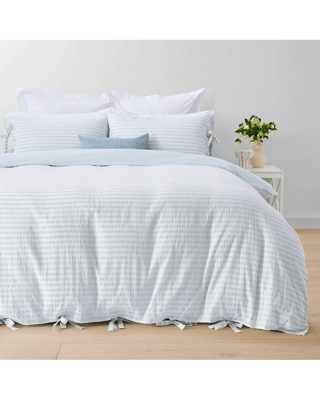 1 Bronte Cotton Quilt Cover Set - Queen Bed, Blue, 1 of 7