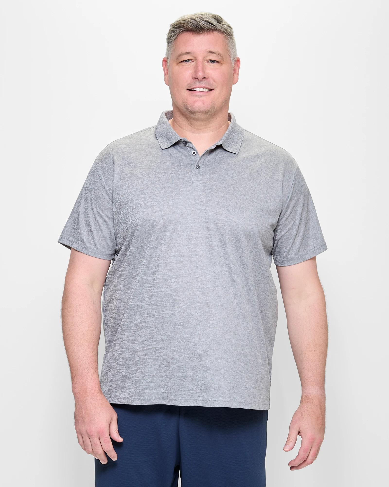 1 Target Active Plus Size Active Polo Top GREY MARLE, 1 of 2