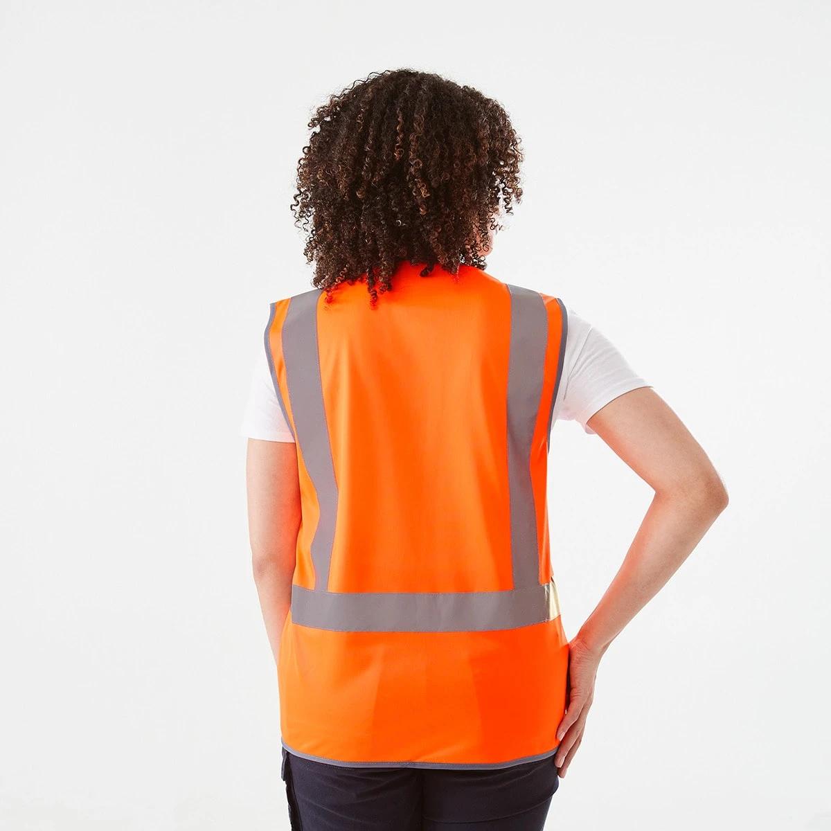6 Workwear Hi-Visibility Vest SAFETY ORANGE, 6 of 10