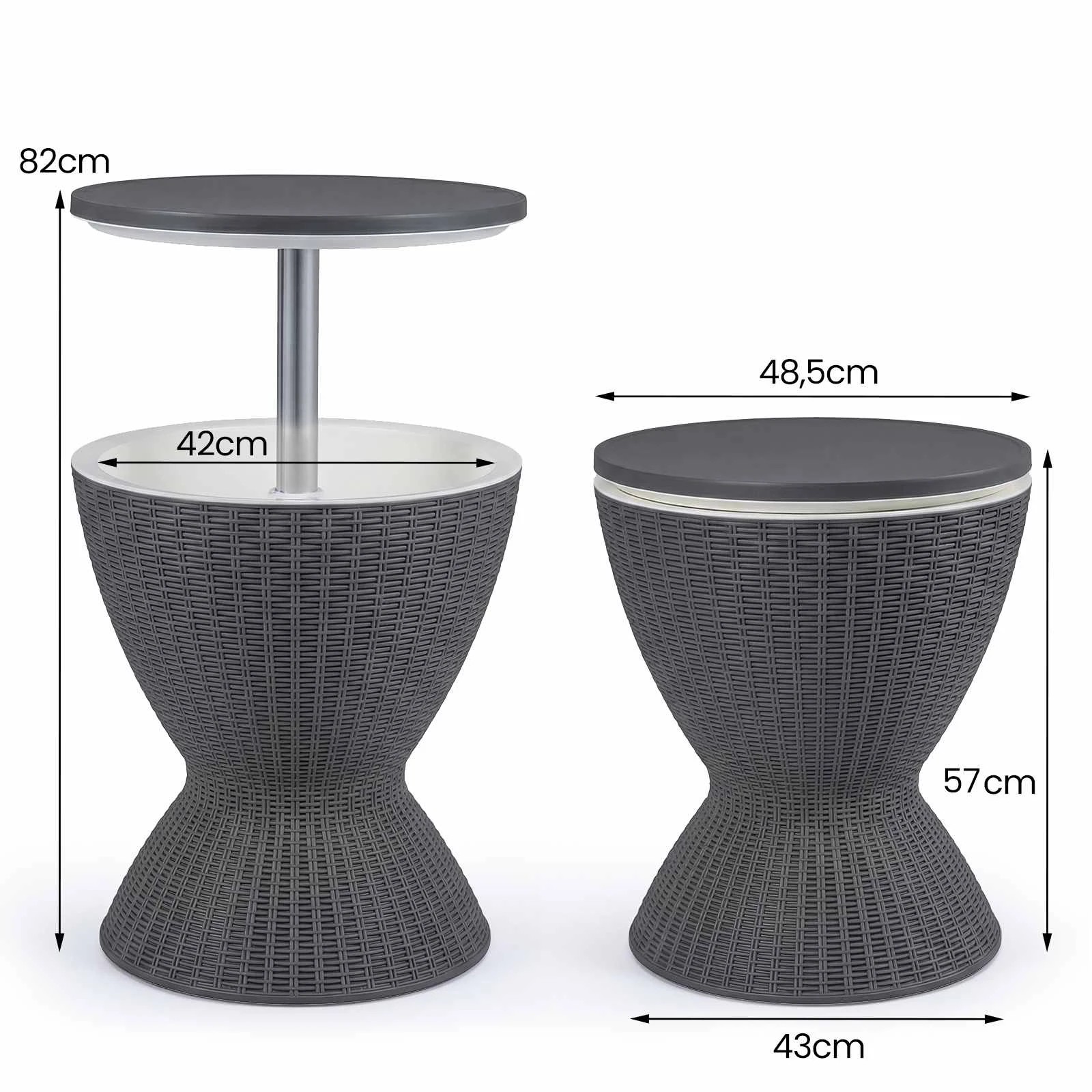 3 Costway 30L Cooler Ice Bucket Bar Table Coffee Table Rattan Outdoor Furniture, 3 of 3