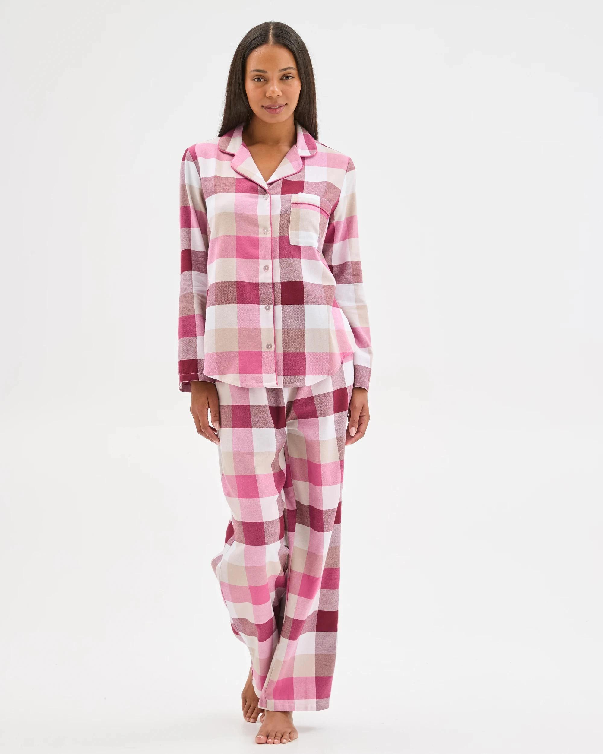 1 Target Woman Australian Cotton Flannelette Pyjama Set BUFFALO BURGUNDY, 1 of 9