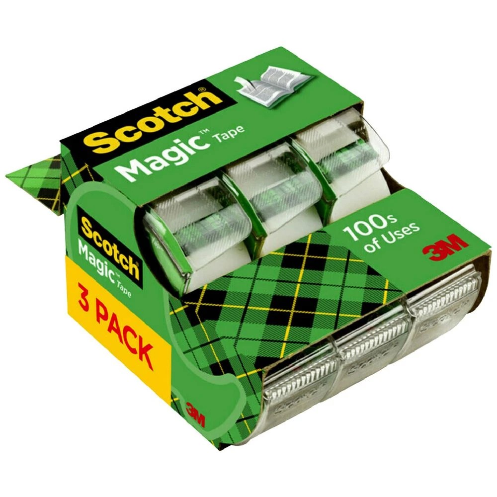 1 Scotch Magic Tape with Dispenser 19mm x 7m 3 Pack, 1 of 9