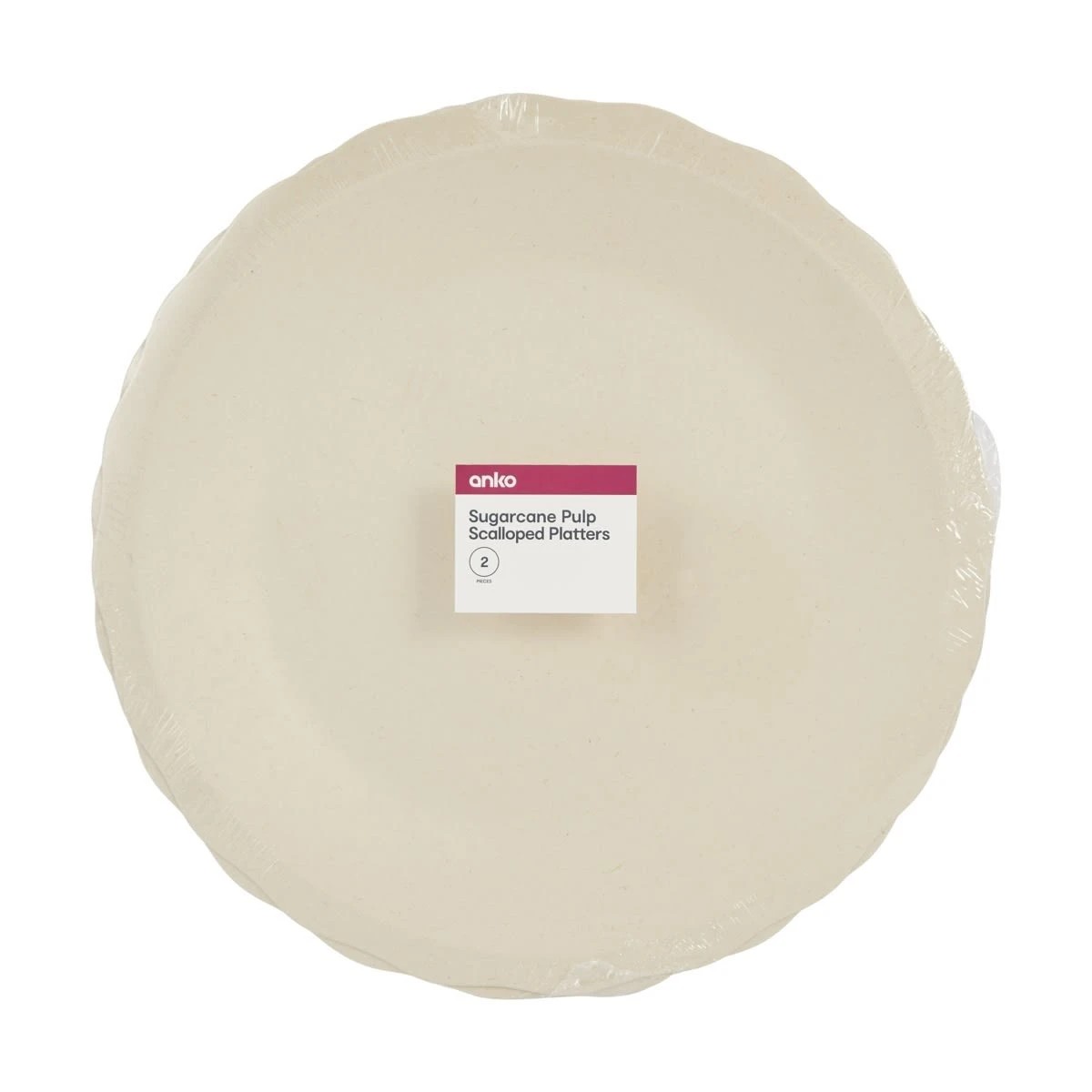 5 2 Piece Sugarcane Pulp Scalloped Platters, 5 of 5
