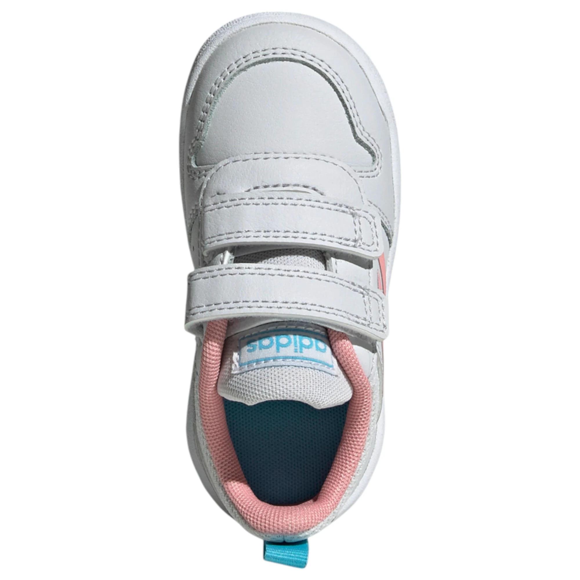 4 Adidas Jr Kids Girls White/Pink Tensaur Infant Shoes WHITE/PINK, 4 of 8