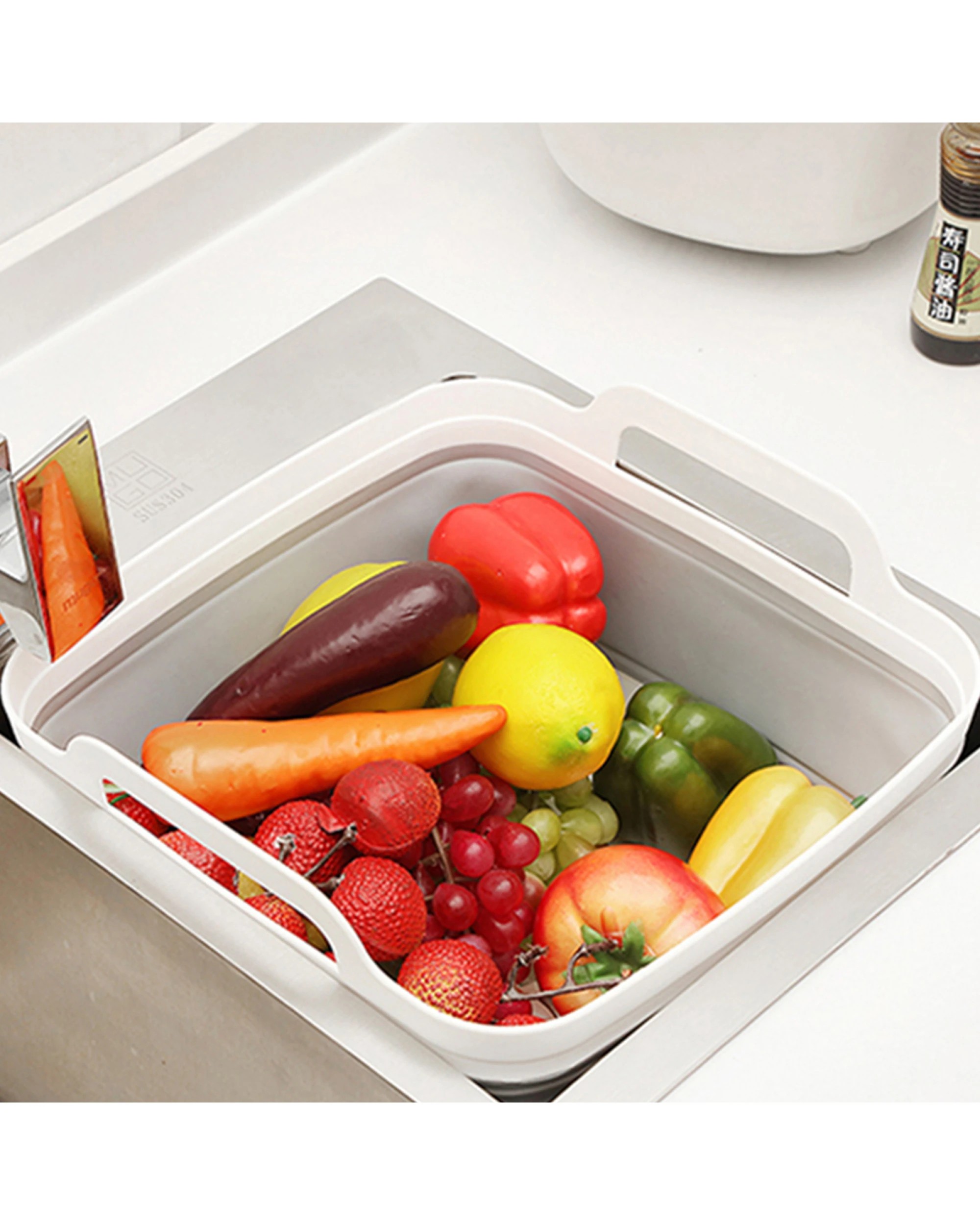 4 BR Home Collapsible Strainer for Fruits and Vegetables - Foldable Storage Basket (Set of 2), 4 of 10