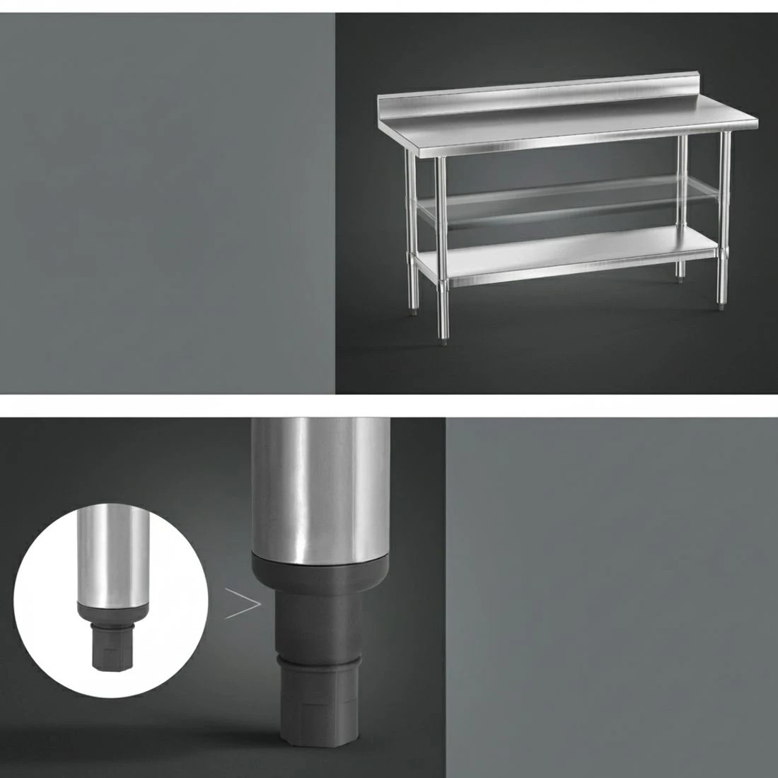 4 Cefito Stainless Steel  Kitchen  Bench w/ Splashback 1500x600MM - Silver, 4 of 4