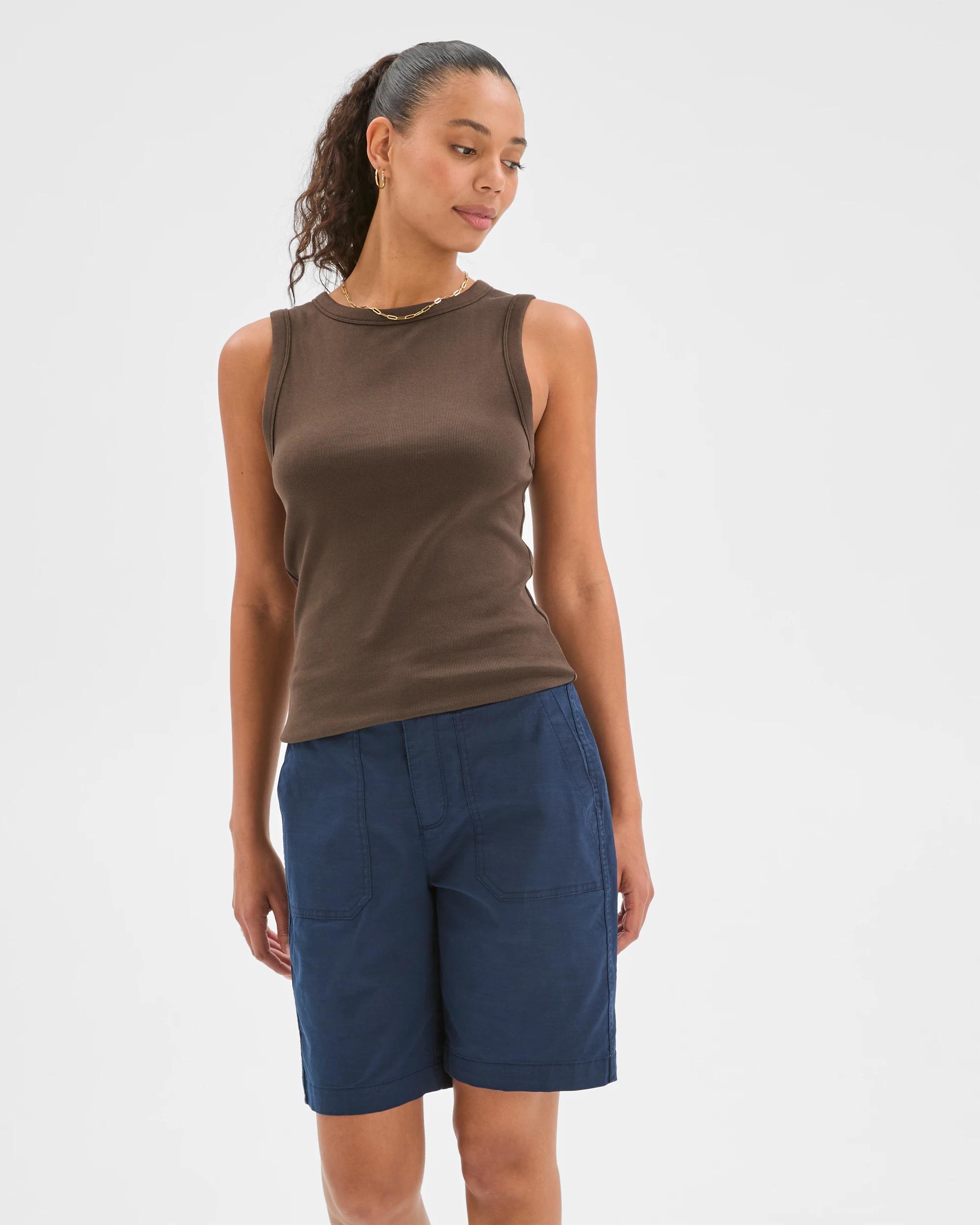 4 Target Woman Rib Waist Shorts NAVY, 4 of 6