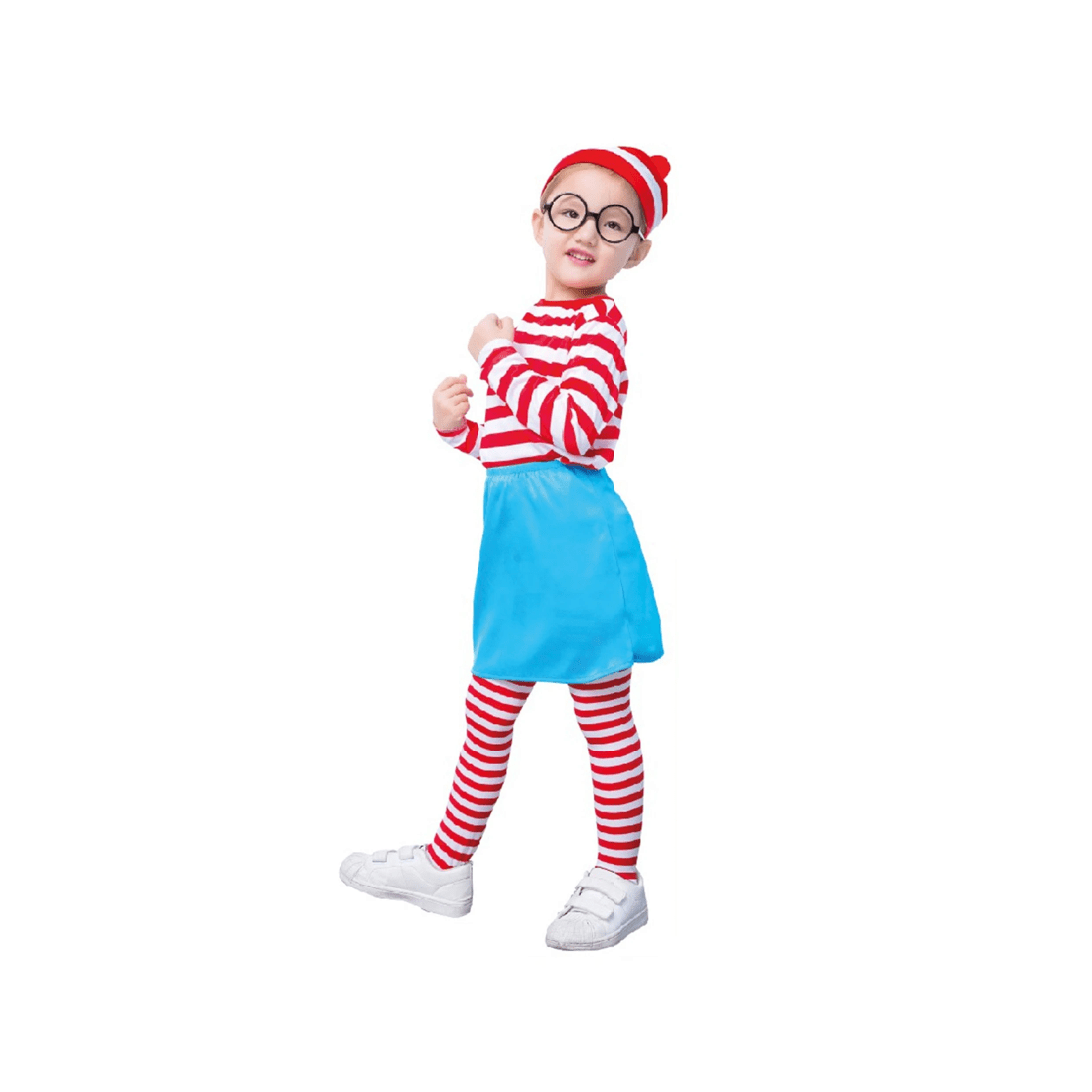 1 BR Costumes Girls' Striped Costume Set with Party Hat and Top, 1 of 5