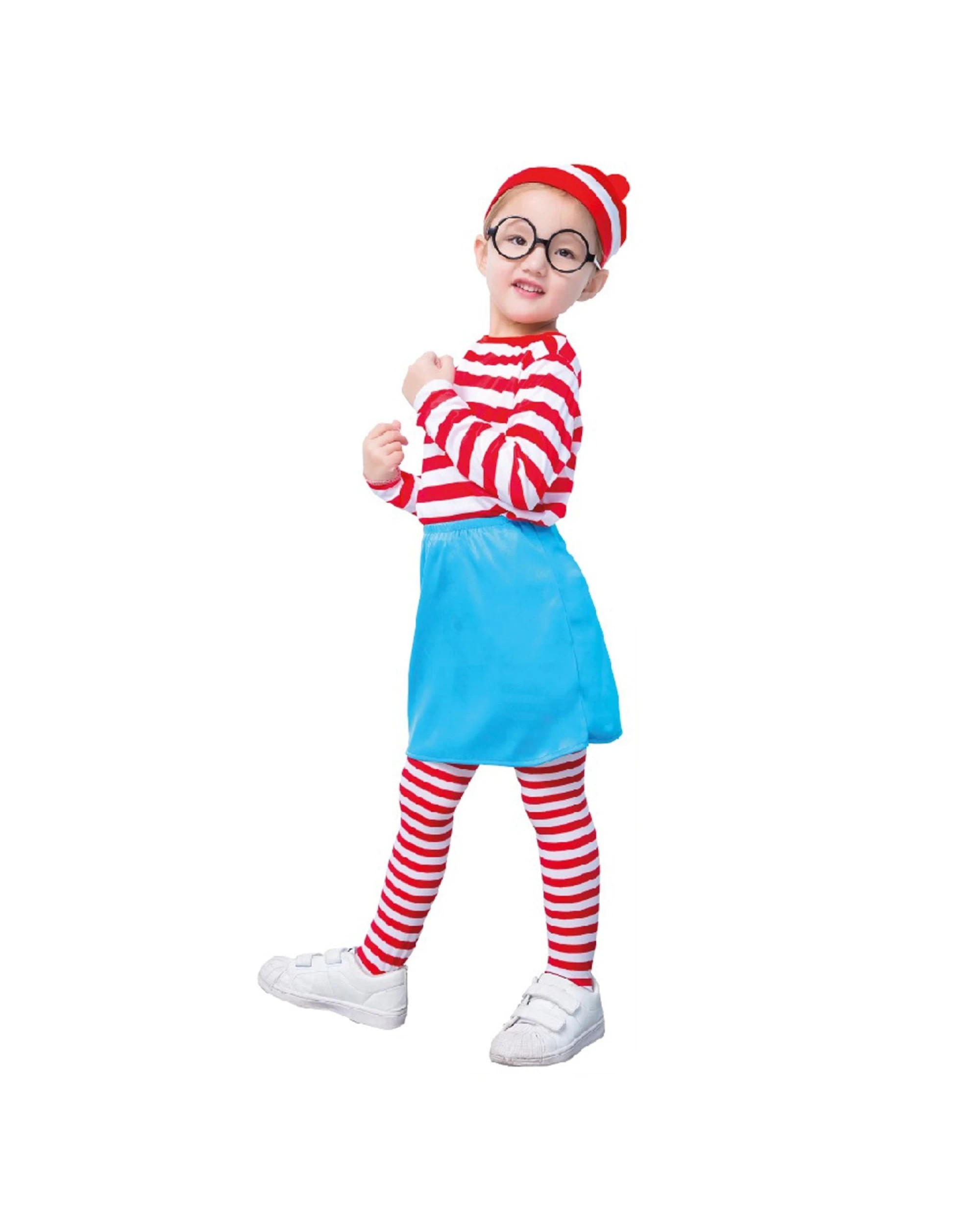 1 BR Costumes Girls' Striped Costume Set with Party Hat and Top, 1 of 5