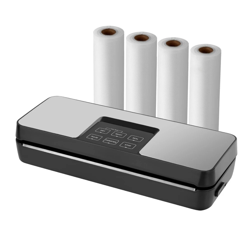 1 Devanti Food Vacuum Sealer Machine Auto Seal Cutter 5 Modes Storage Bags 28cm×6m 4 Rolls - Multi, 1 of 5