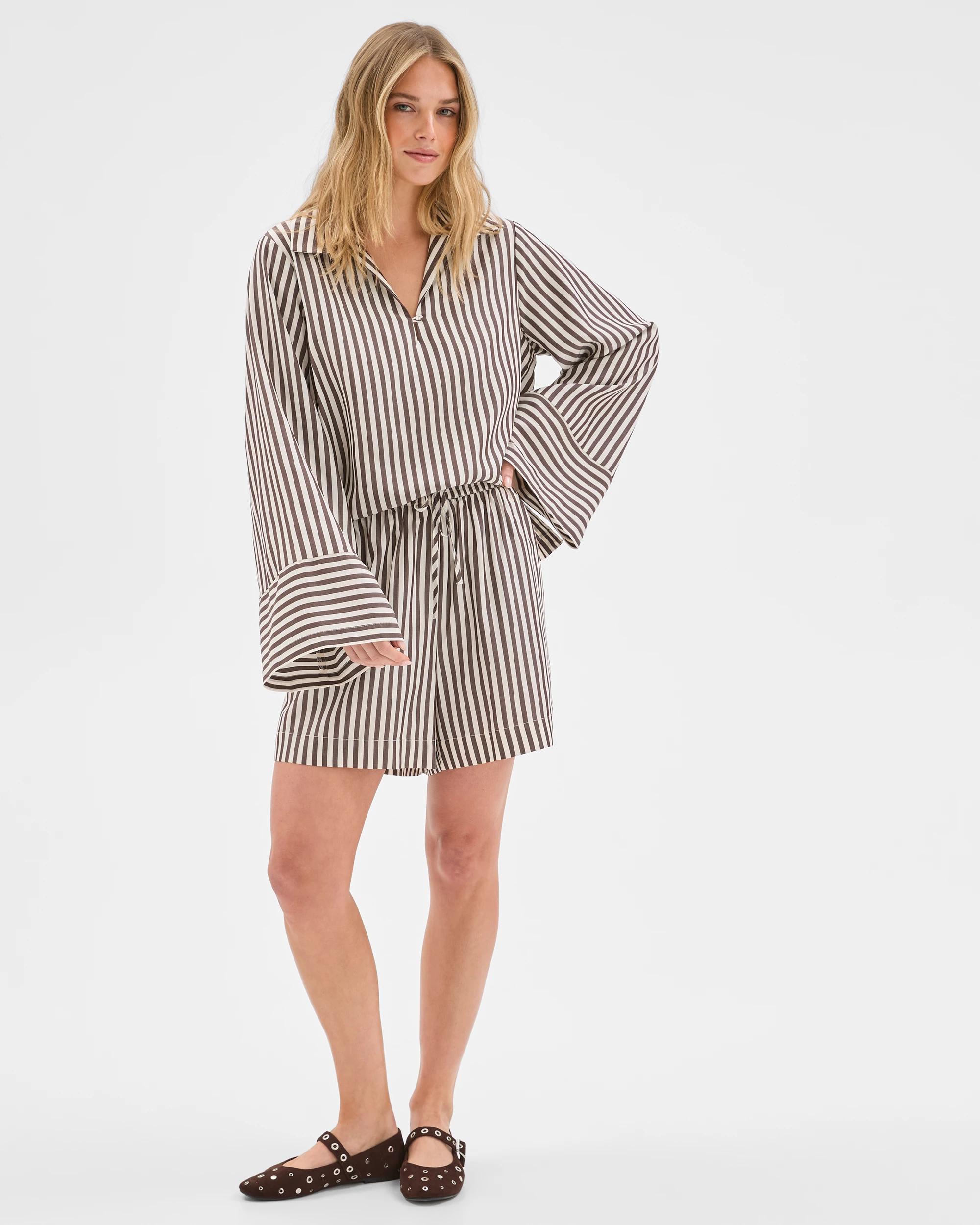 1 Lily Loves Pull Over Shirt BARK STRIPE, 1 of 7