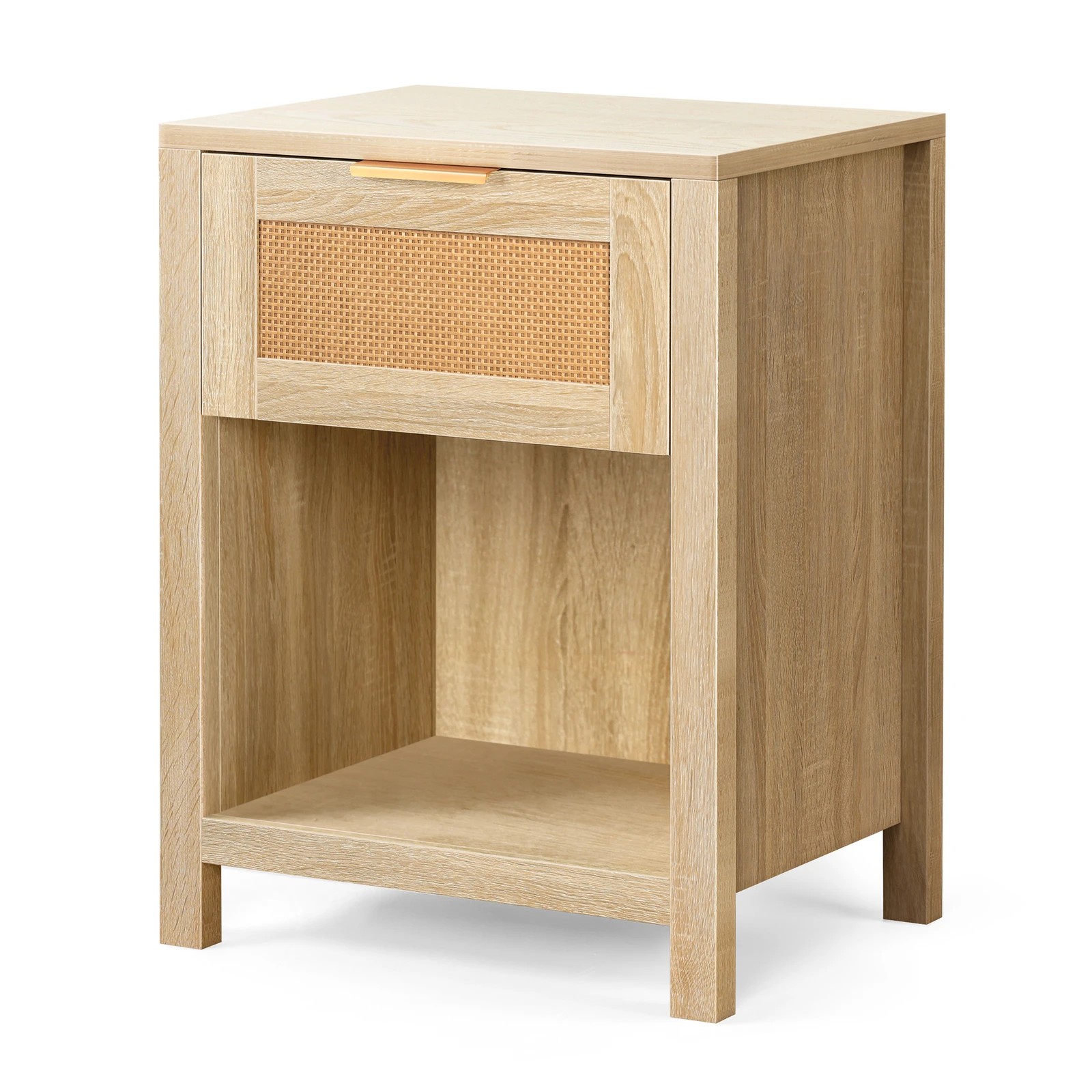 1 Alfordson Bedside Table Nightstand Side End 1 Drawer Storage Shelf - Wood, 1 of 10