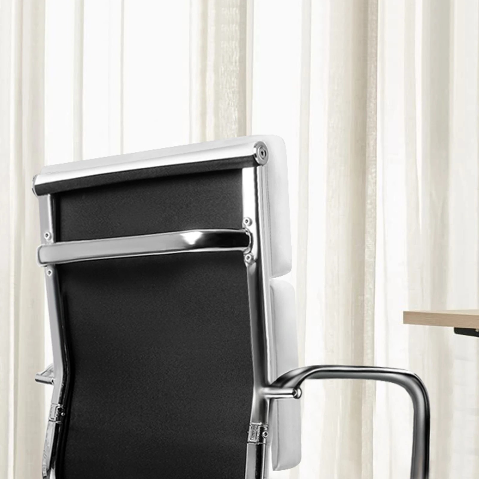 4 Alfordson Office Chair Ergonomic Paddings Executive Computer Work Seat Mid Back - White, 4 of 10