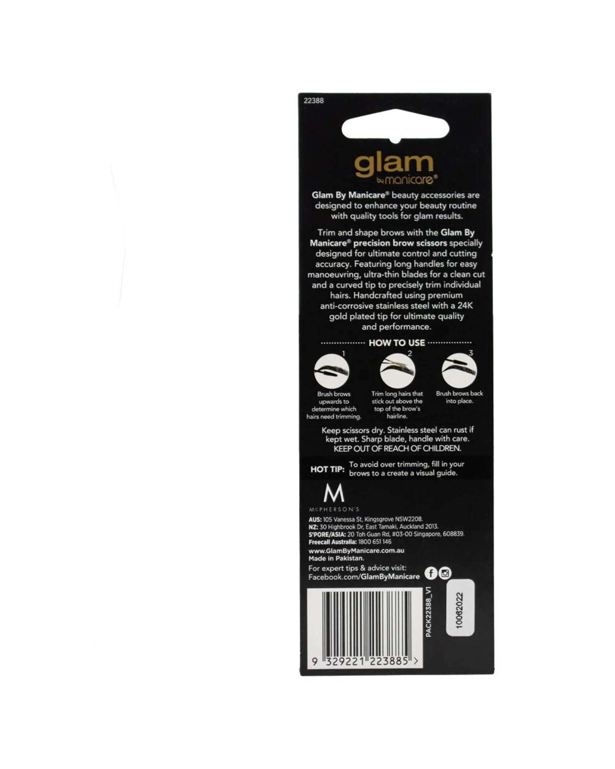 3 Manicare Glam Stainless Steel Precision Brow Grooming Scissors 6PK - Multi, 3 of 3