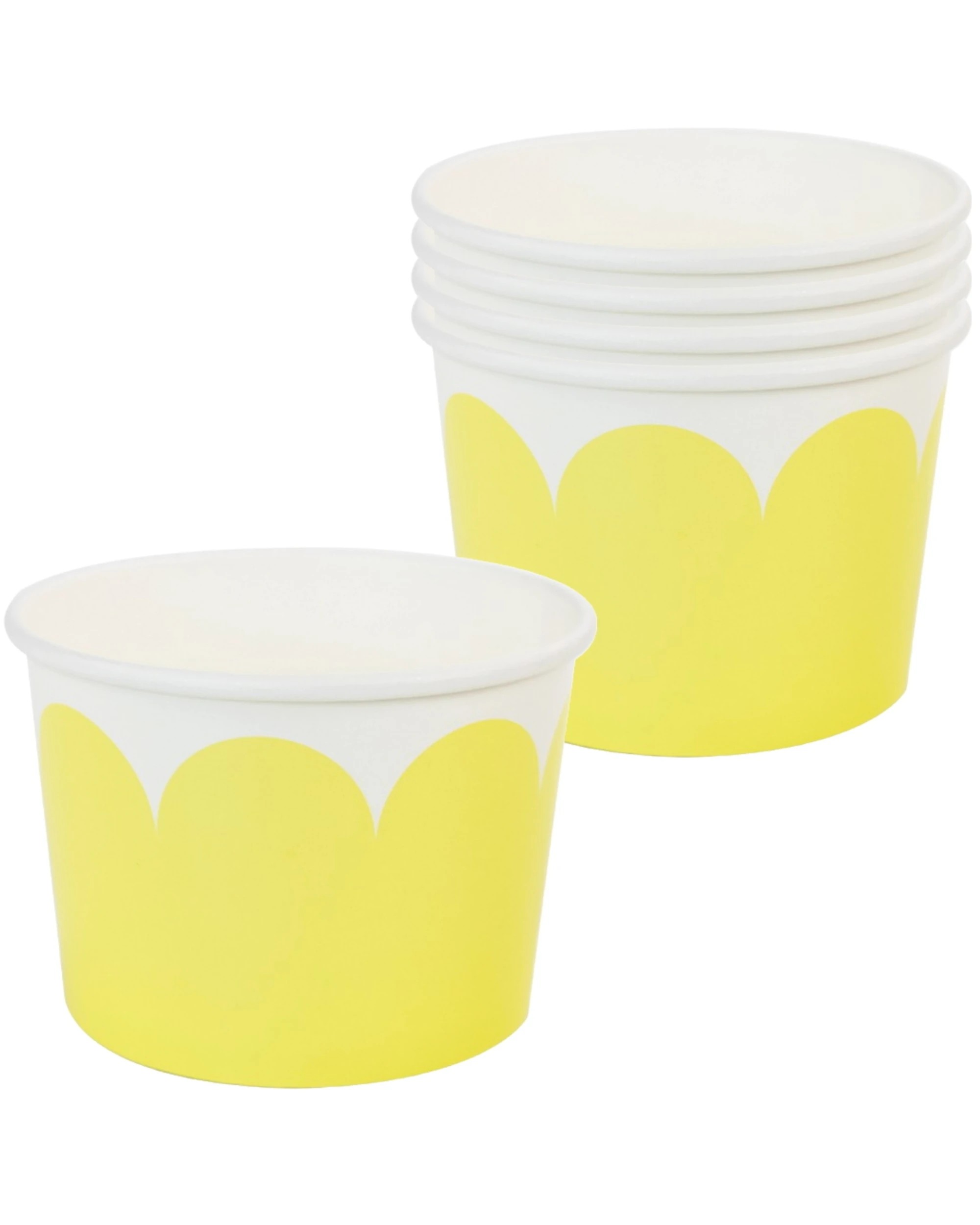 1 Party Maker Pastel & White Scalloped Snack Cups Pack of 5 - Yellow, 1 of 1