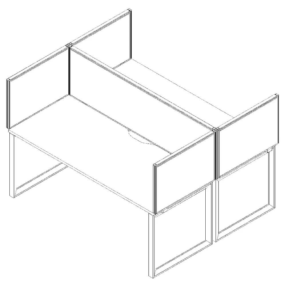 3 Stilford Screen 750 W x 525 H mm Black Frame Grey Fabric Office Furnishing Accessories, Workspace Screens & Partitions, 3 of 5