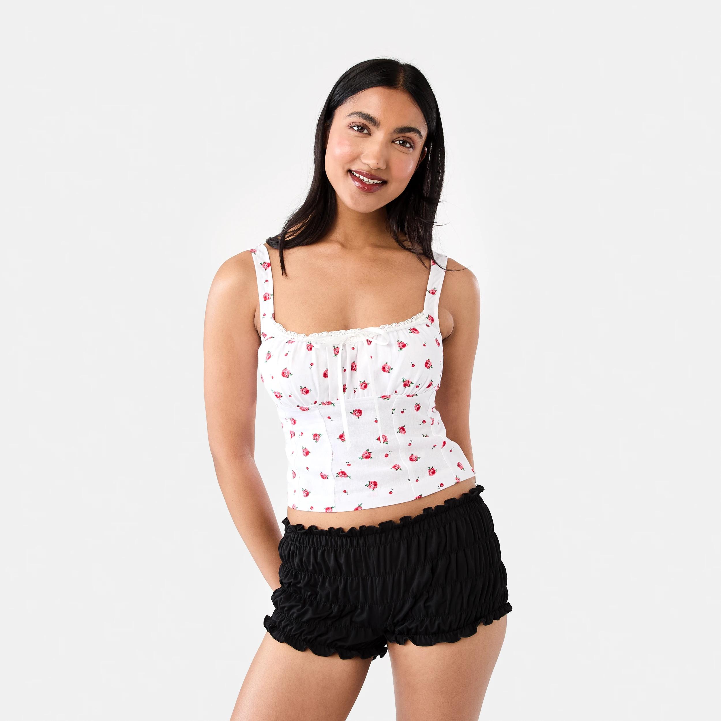 8 Linen Blend Sleeveless Corset Top Rosebud, 8 of 8