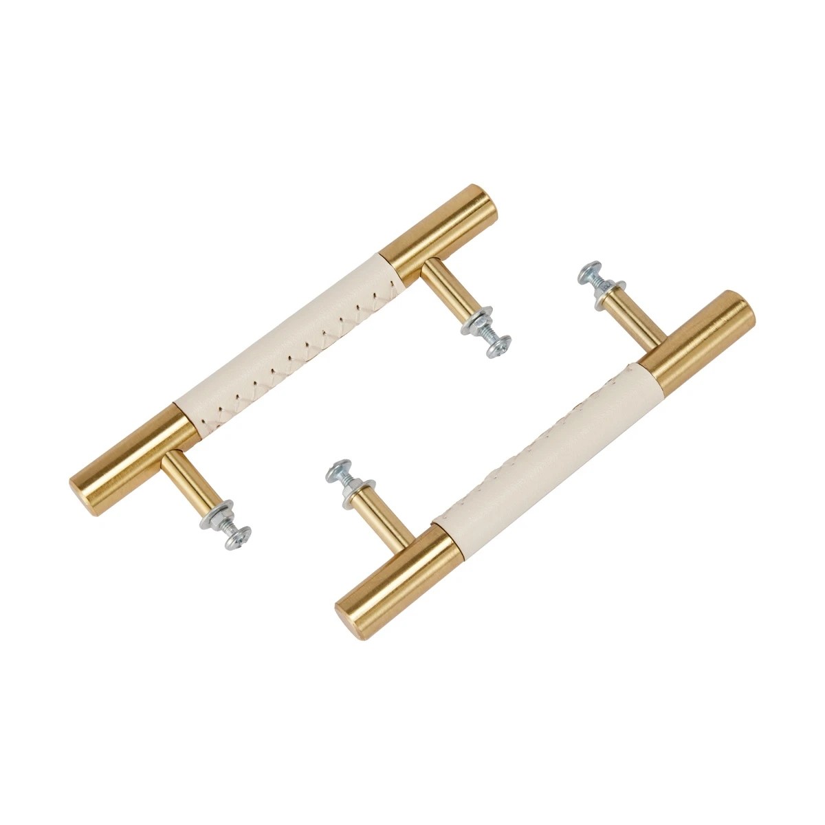 3 2 Pack White and Gold Look Handles, 3 of 7
