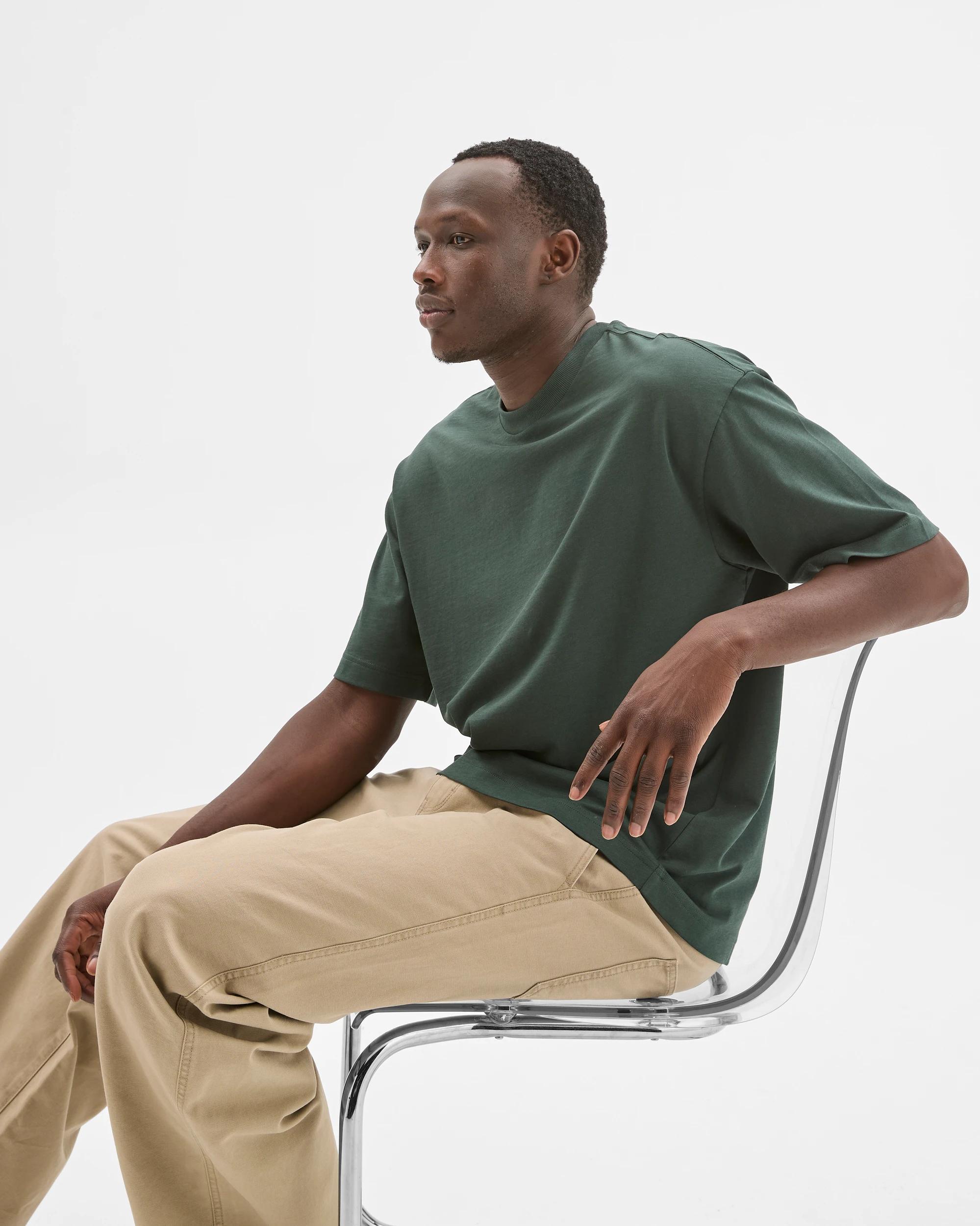 1 Commons Australian Cotton Oversized Heavy Core T-Shirt DARK GREEN, 1 of 6