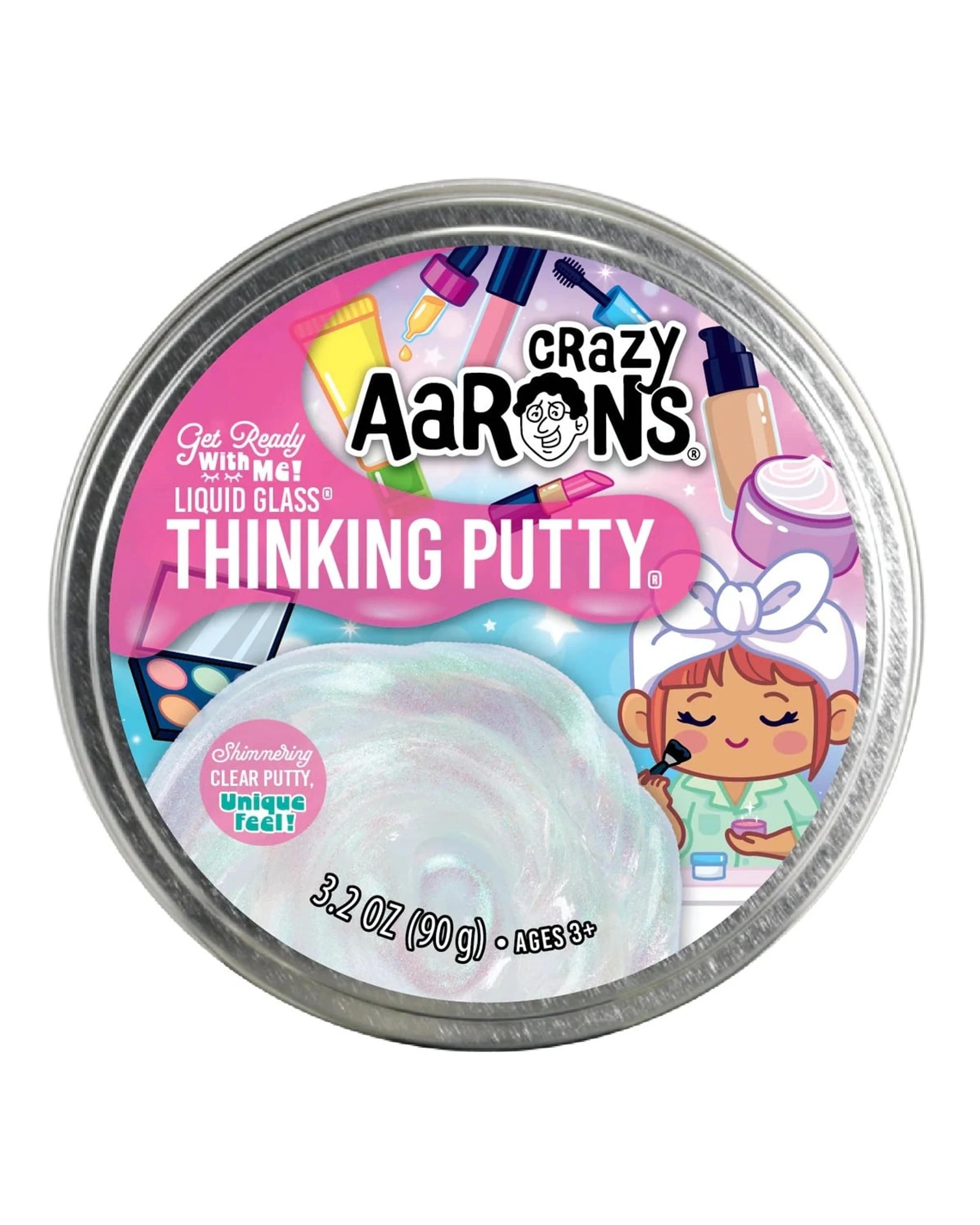 6 Crazy Aaron's Thinking Putty Trendsetters Get Ready With Me Liquid Glass 4 inch Tin - Multi, 6 of 6