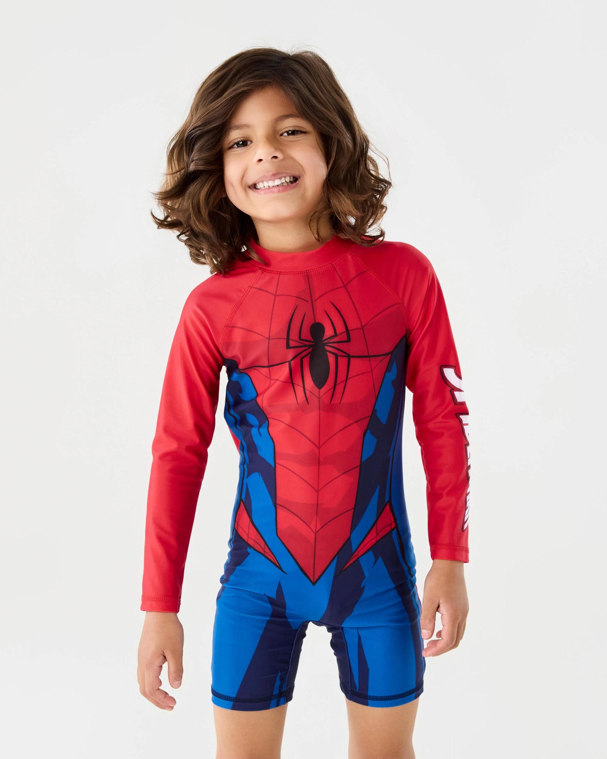 1 Spider-Man License Long Sleeve Swimsuit Spiderman, 1 of 9