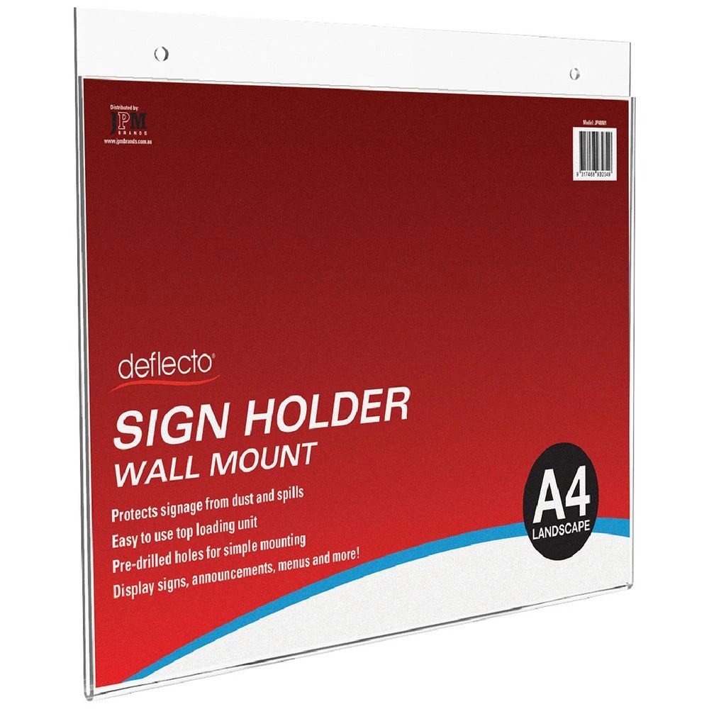 1 Deflecto Wall Mount A4 Sign Holder Landscape, 1 of 1