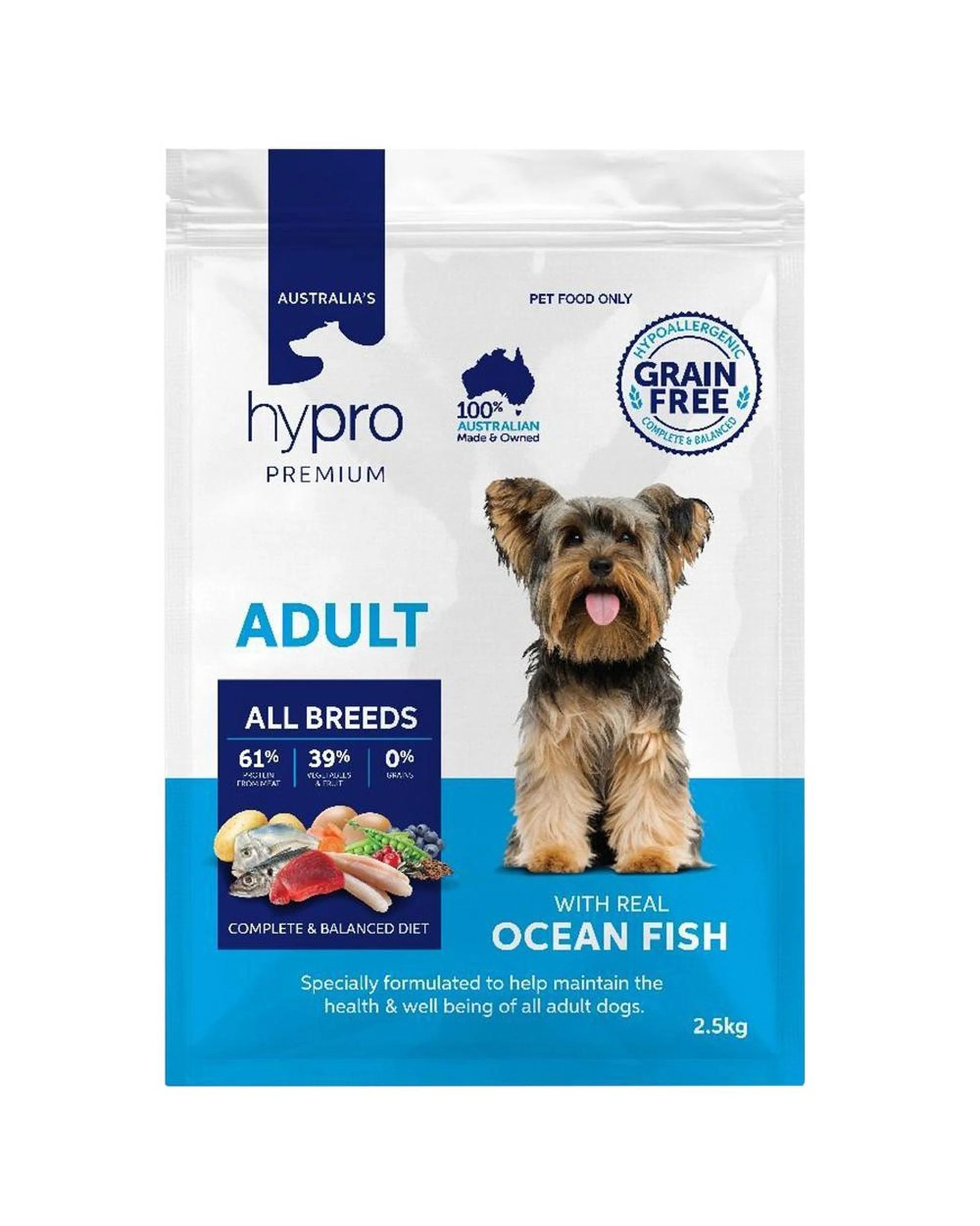 1 Hypro Premium Adult All Breeds Dry Dog Food Ocean Fish 2.5kg, 1 of 1