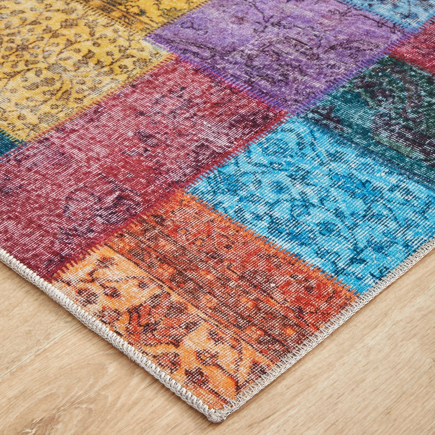 4 Common Ground Rugs Bazaar 167 400x80cm - Large Runner Rug - Blue, 4 of 9