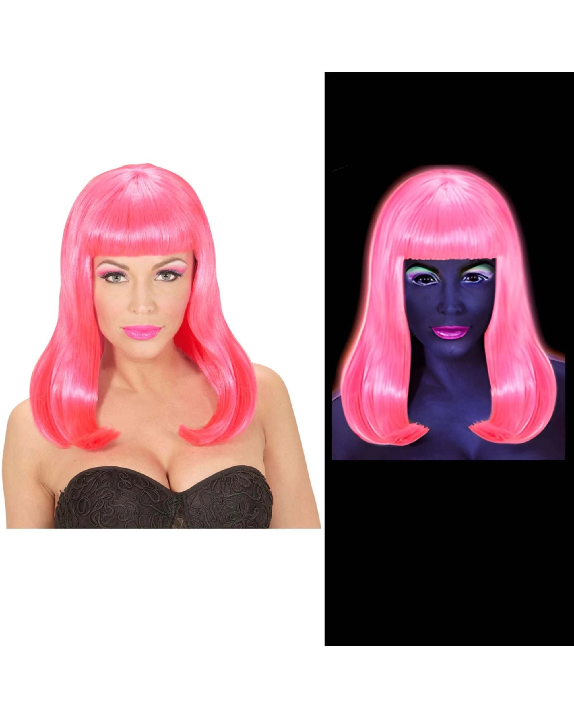 1 Widmann Adult Neon Wig - One Size - Pink, 1 of 1