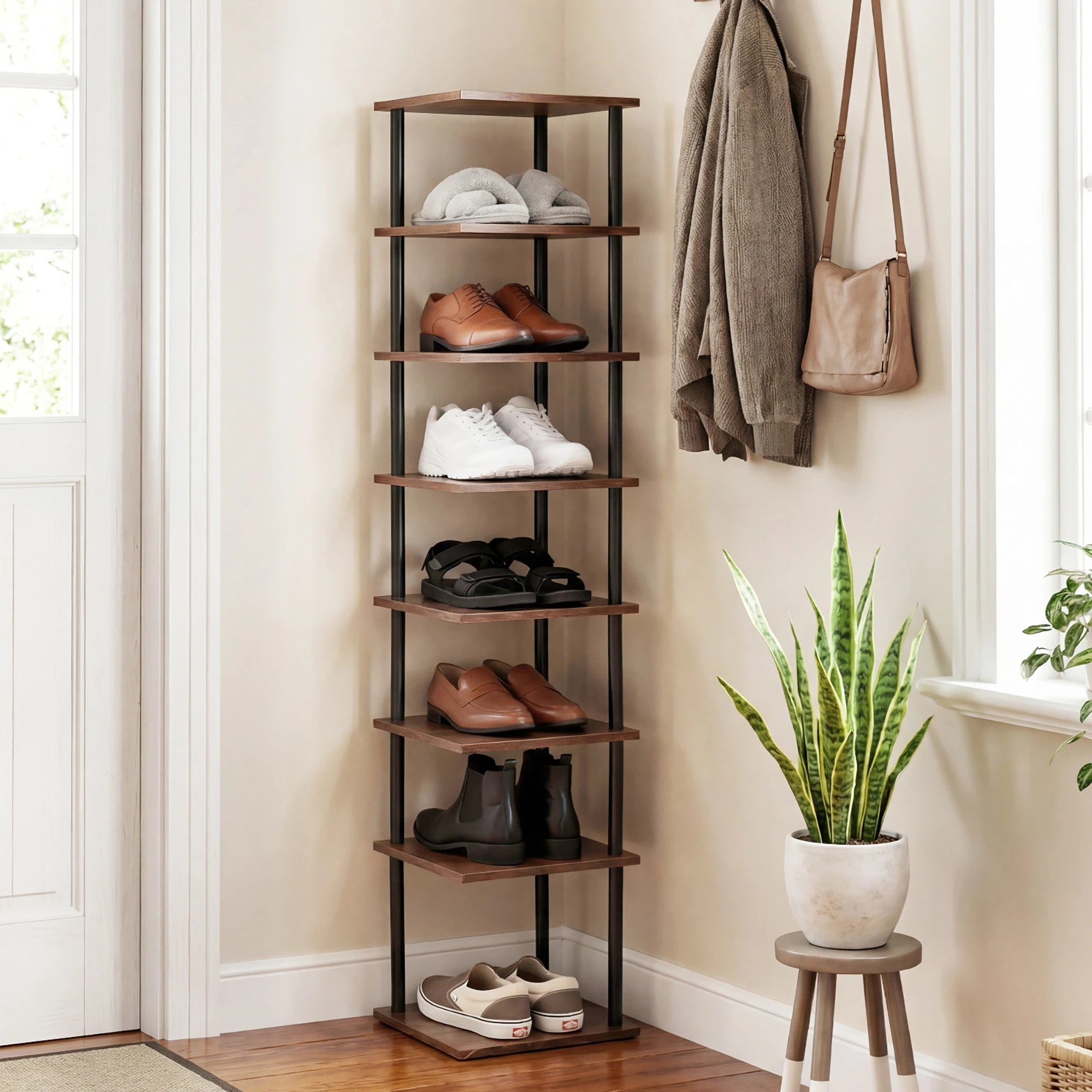 7 Levede Vertical Shoe Rack 8-Tier Space Saving Narrow Corner Organiser Storage, 7 of 8