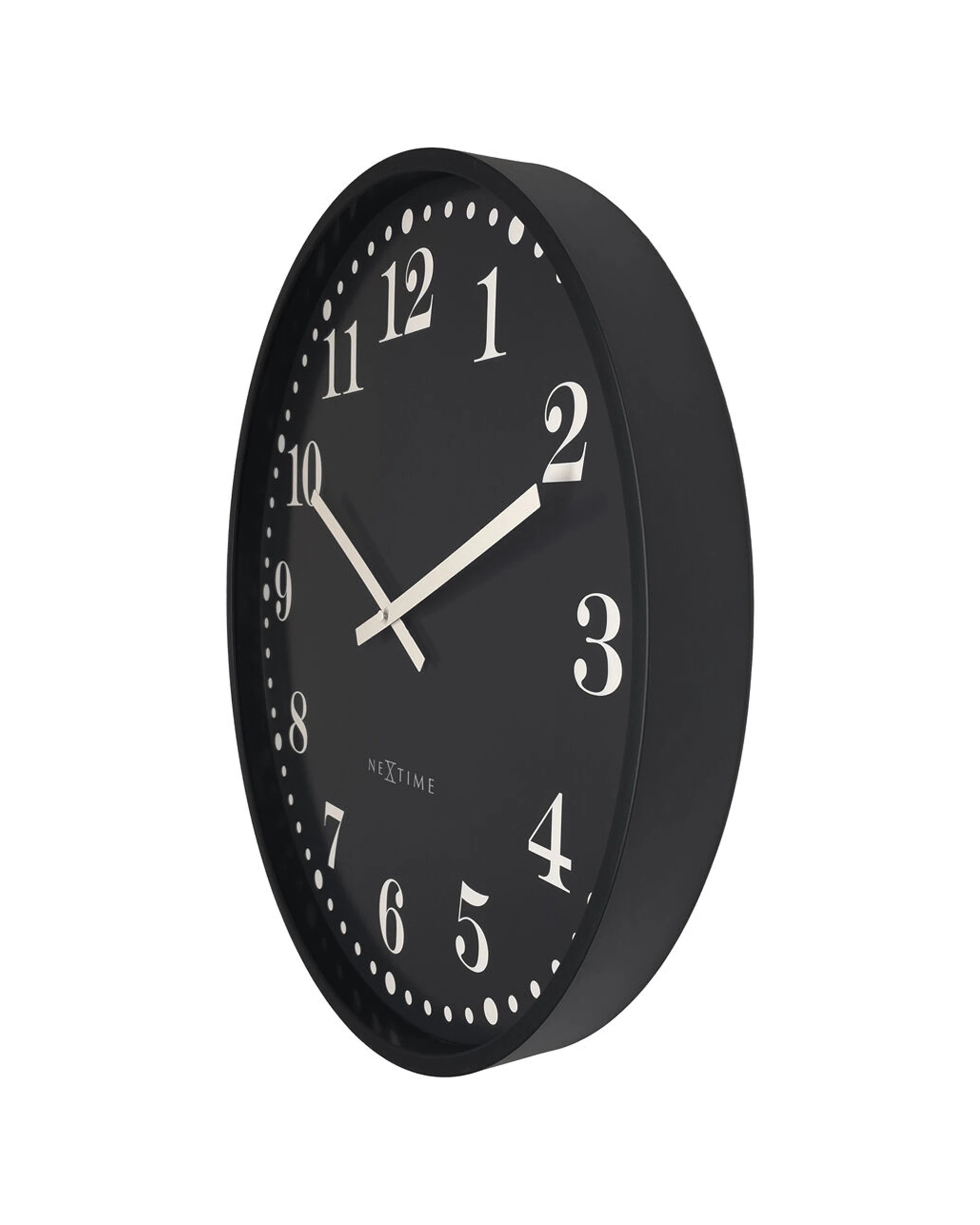3 NeXtime Dickens 50cm Large Silent Wall Clock Dial Aluminium Case - Black, 3 of 6