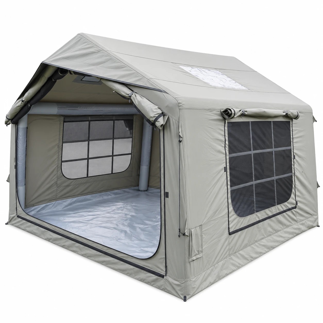 8 Weisshorn Inflatable Camping Tent Cabin Style with Skylight Mesh 300x265cm - Grey, 8 of 8