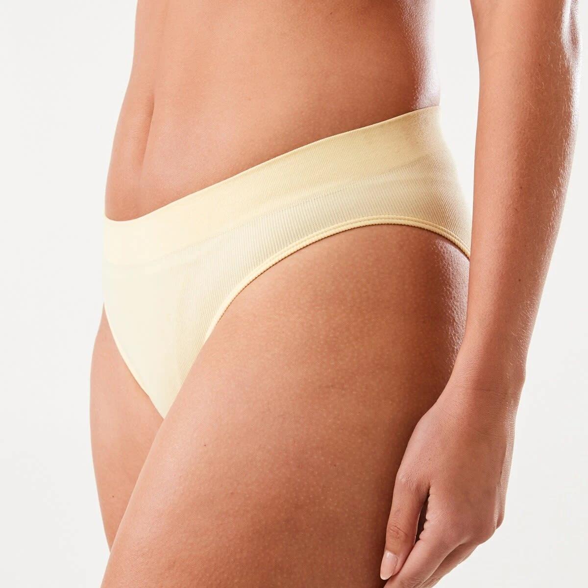 6 3 Pack Ribbed Seamfree Hi-Waist Bikini Briefs HALOGEN BLUE, YELLOW FLAN, SACHET PINK, 6 of 8