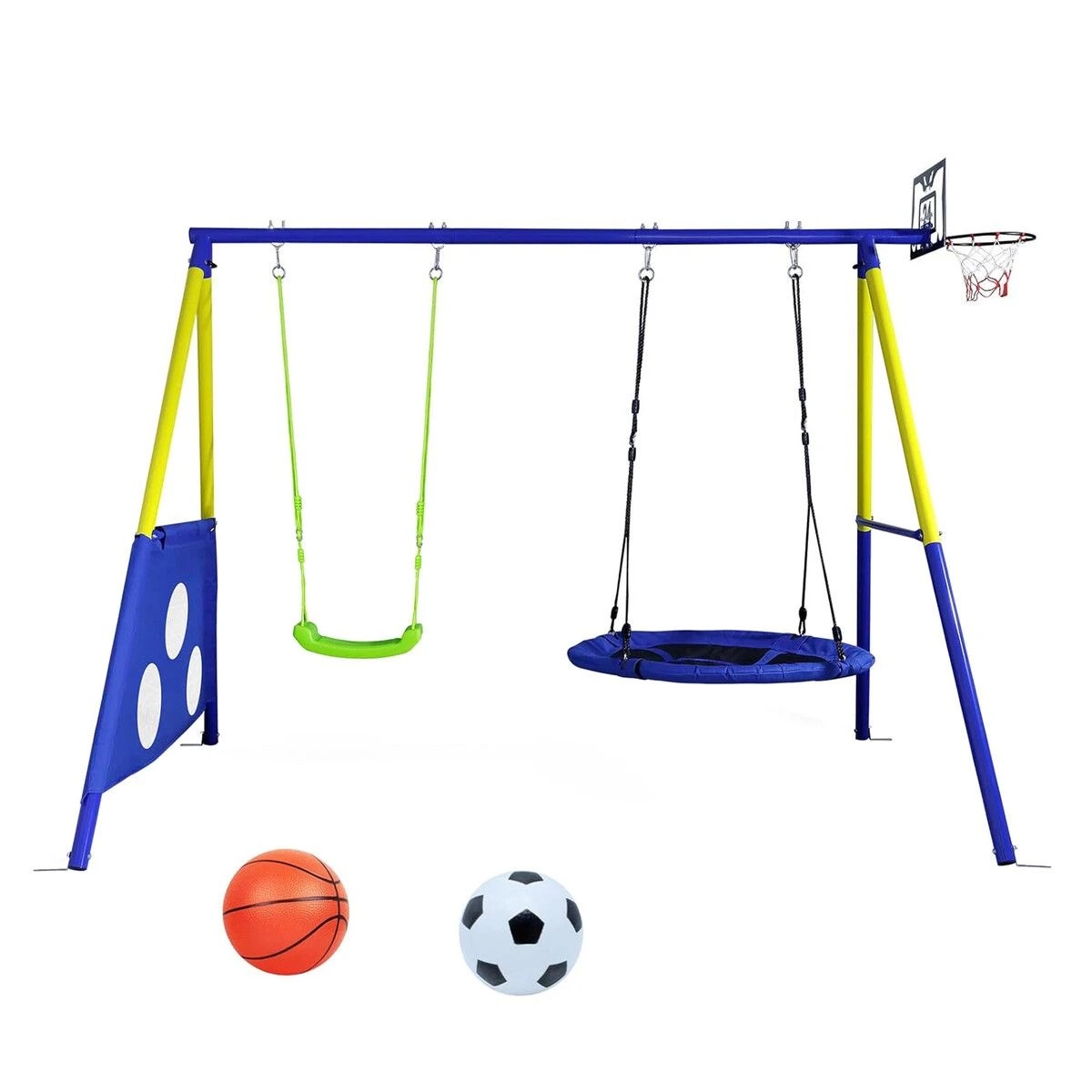 1 AUSWAY Outdoor Play Swing Set Basketball Hoop, 1 of 1